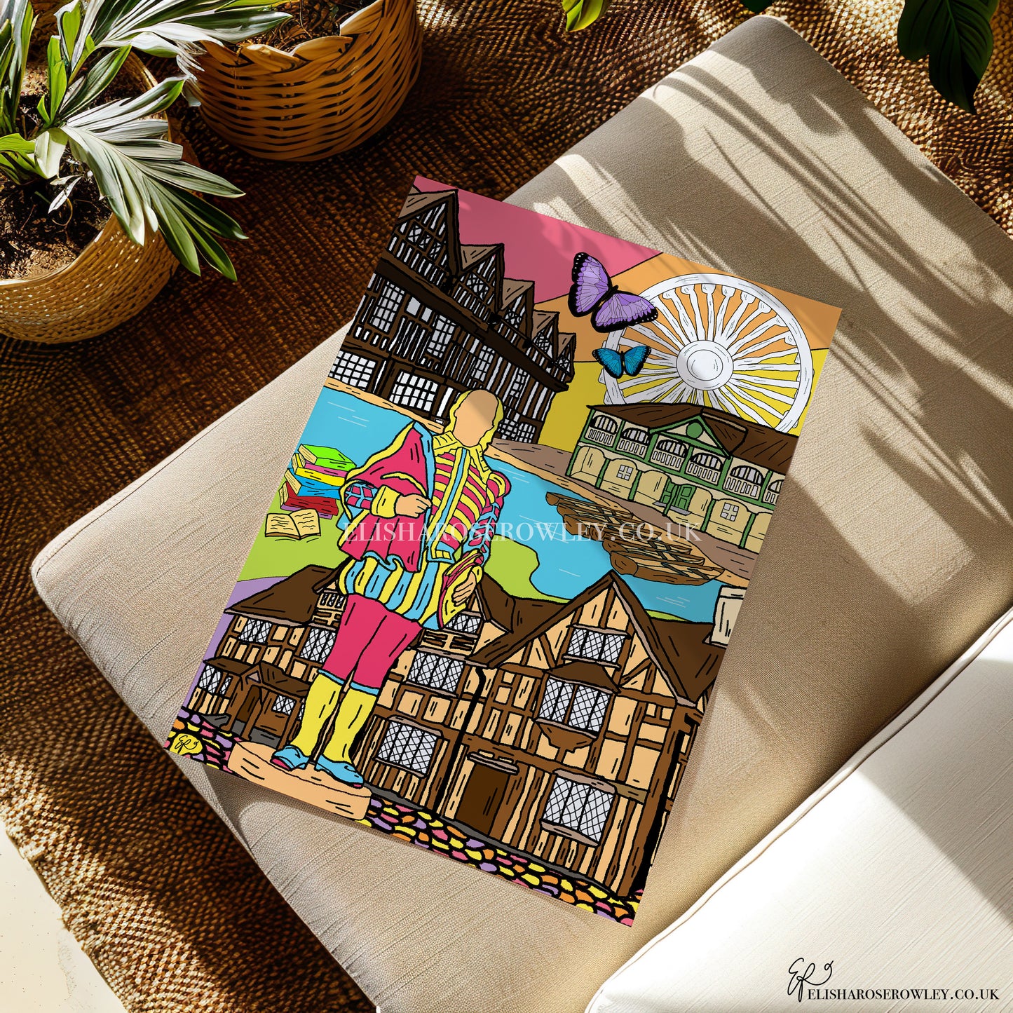 Stratford Upon Avon Hand-Drawn and Illustrated Art Print