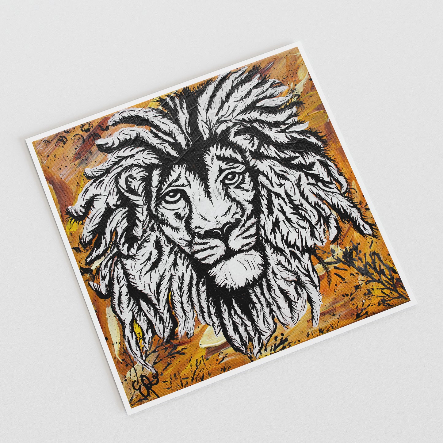 Lion Original Art Print, Wildlife Collection 10x10