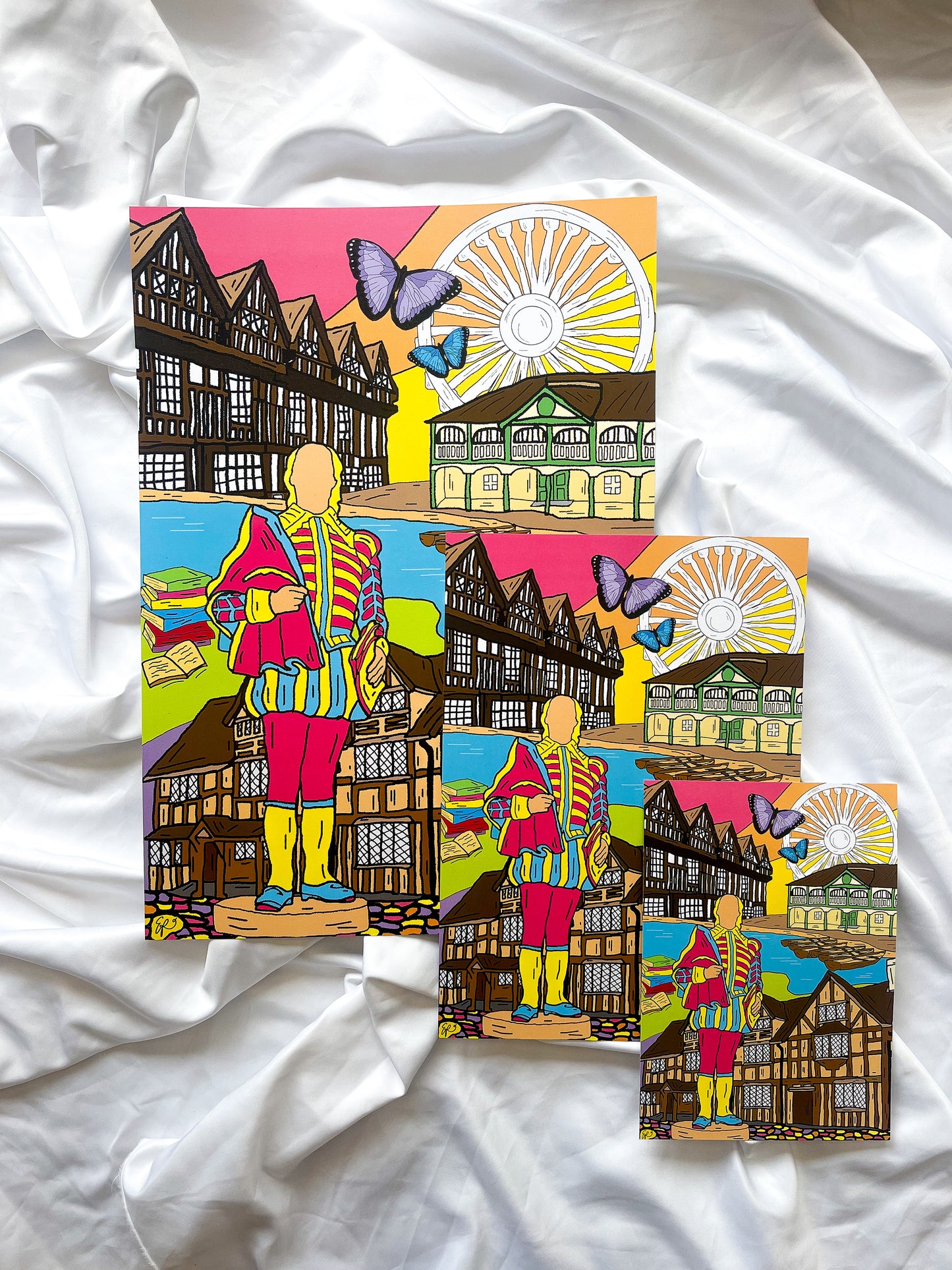 Stratford Upon Avon Hand-Drawn and Illustrated Art Print