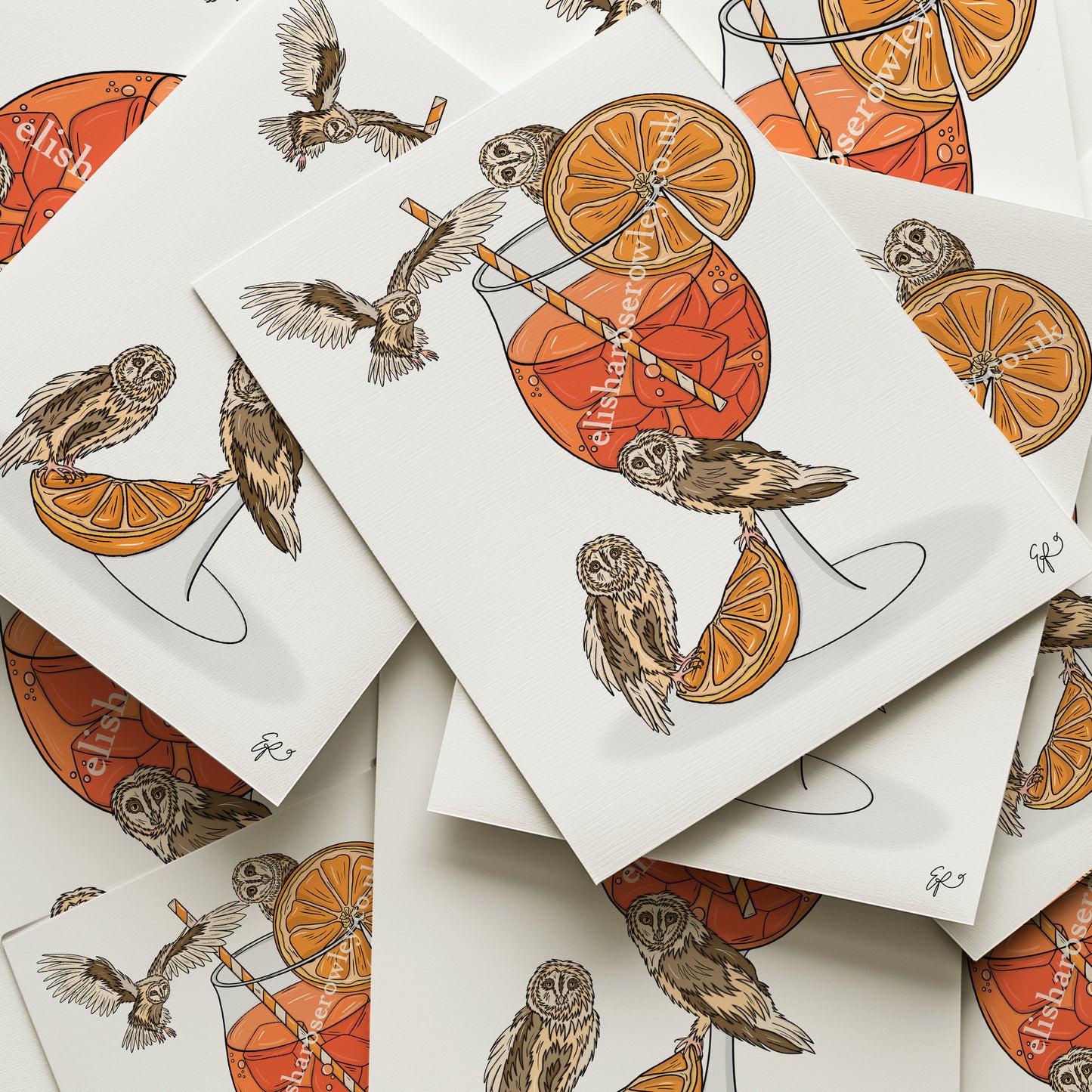 AperOWL Spritz - Hand-drawn and Illustrated Art Print