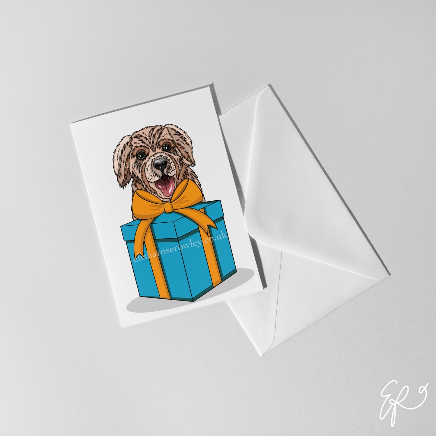 A Dog's Gift, Birthday/Christmas/Every-Day Greeting Card A5, 4 Colours