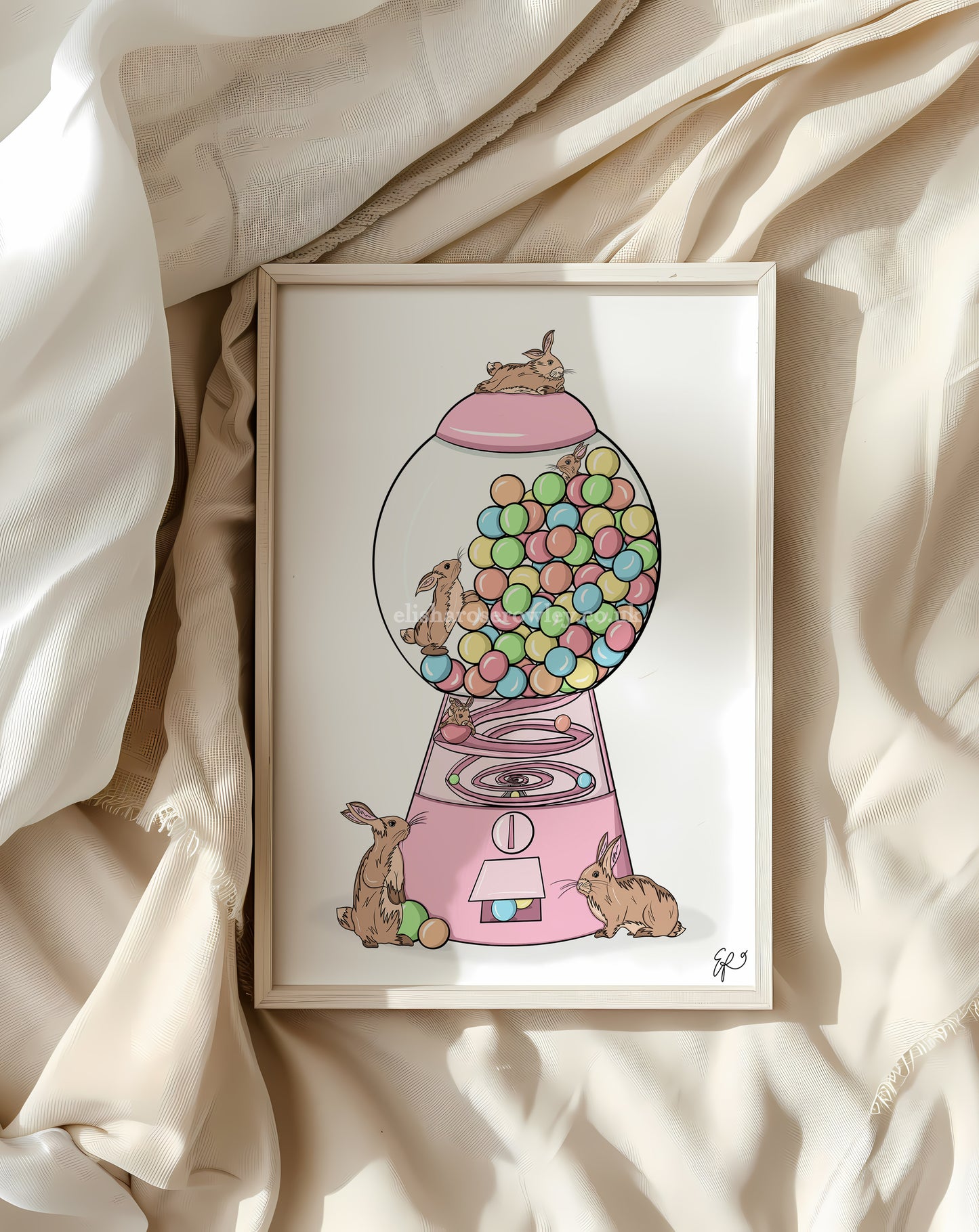 Bubblegum Bunnies - Hand-drawn and Illustrated Print