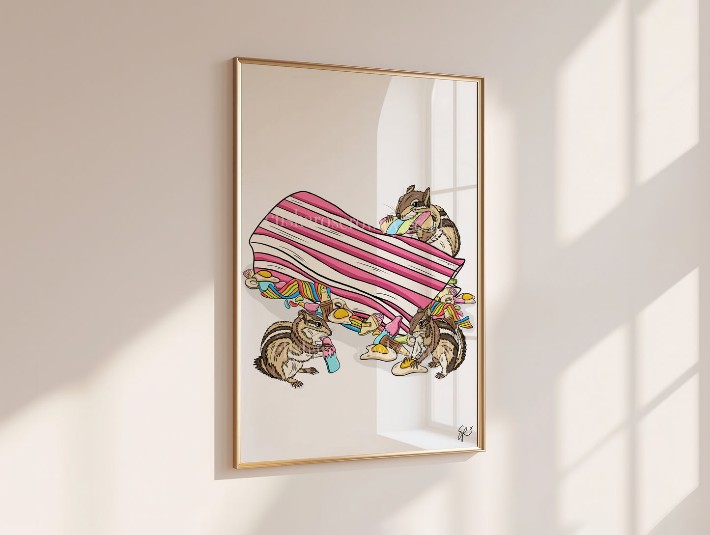 Chip 'N' Mix - Hand-Drawn and Illustrated Art Print, Available in 2 Colours