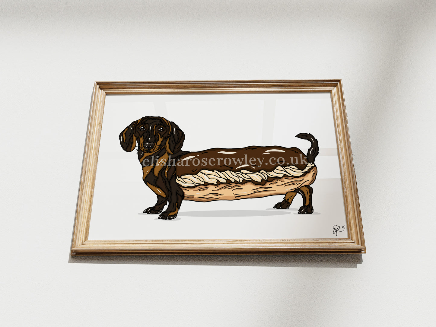 The Dash'clair, Chocolate Eclair Dachshund Dog - Kitchen Art Print