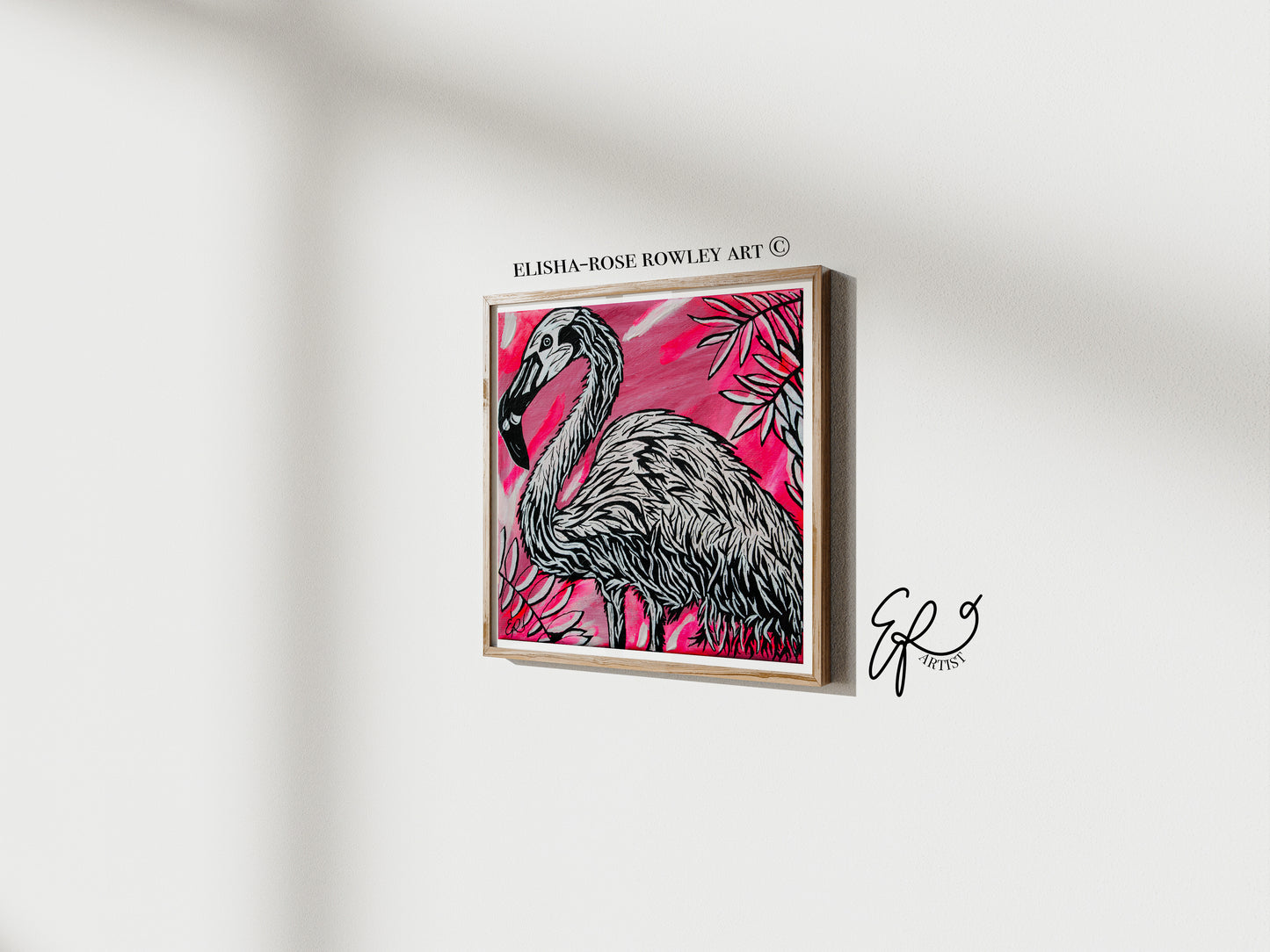 Flamingo Original Art Print, Wildlife Collection, 10x10