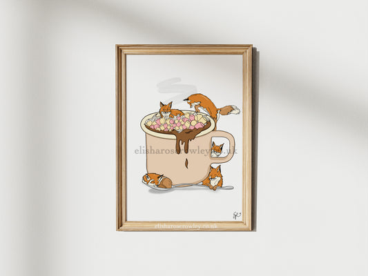 Fox Chocolate - Hand-drawn and Illustrated Art Print