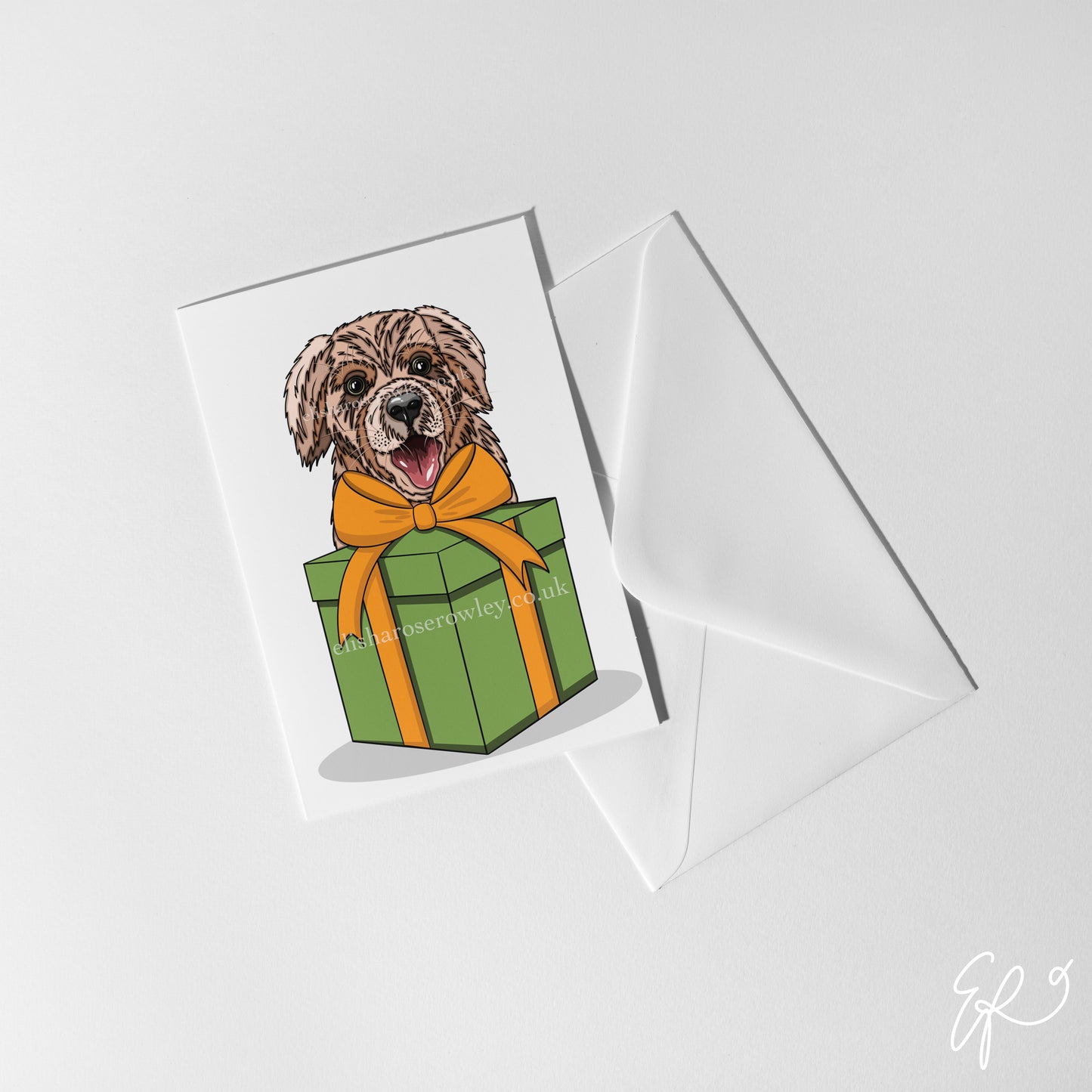 A Dog's Gift, Birthday/Christmas/Every-Day Greeting Card A5, 4 Colours