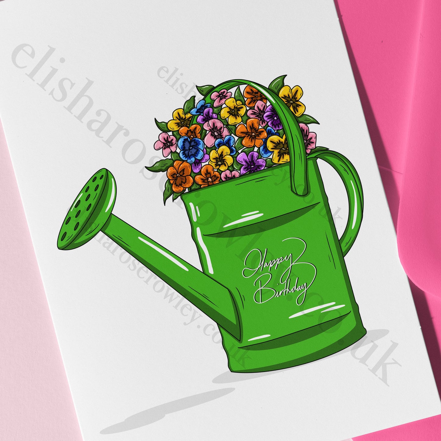 Pansies Springtime Floral Greeting Card - Blank/Birthday/Mother's Day