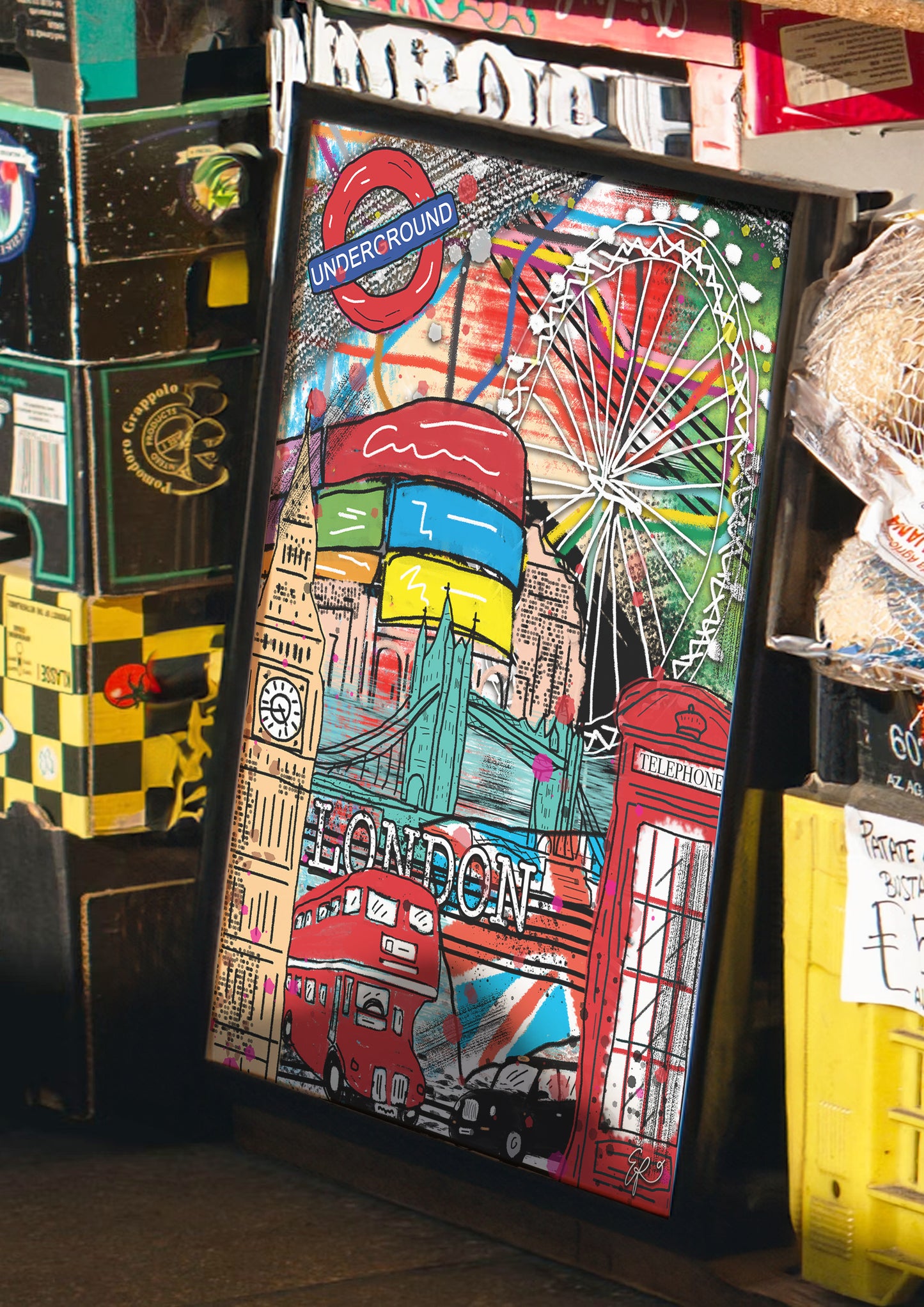 London Hand-drawn and Illustrated Art Print