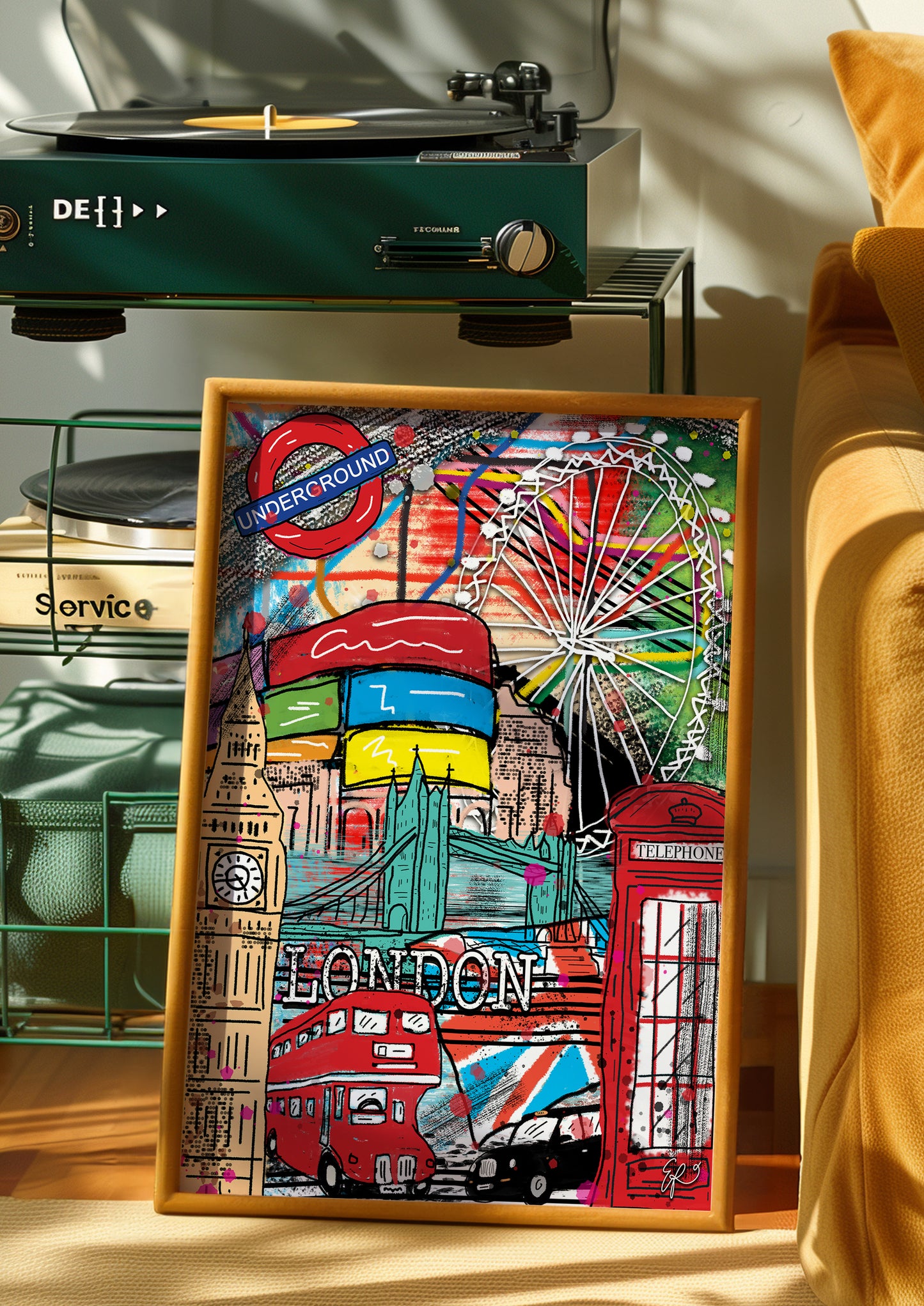 London Hand-drawn and Illustrated Art Print
