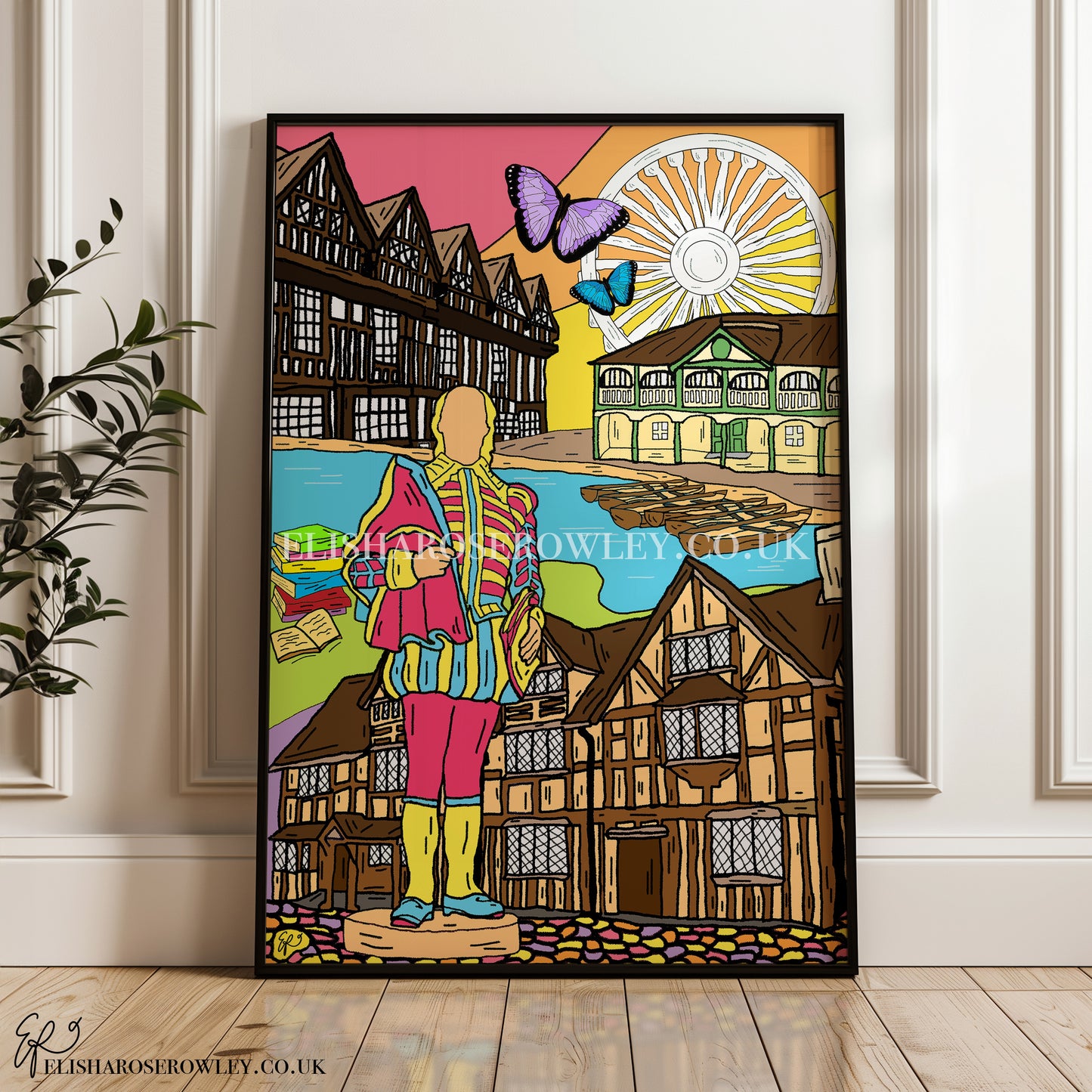 Stratford Upon Avon Hand-Drawn and Illustrated Art Print