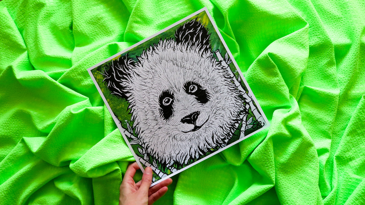 Panda Original Art Print, Wildlife Collection, 10x10