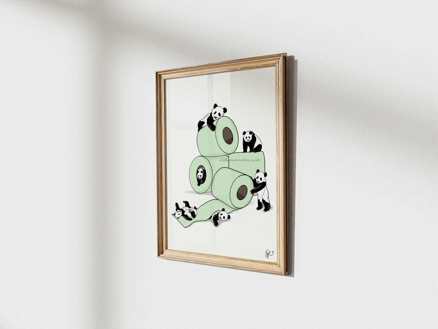 Roll with the Pandas - Hand-drawn and Illustrated Art Print