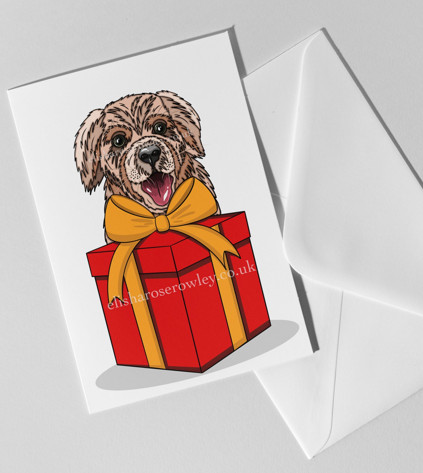 A Dog's Gift, Birthday/Christmas/Every-Day Greeting Card A5, 4 Colours