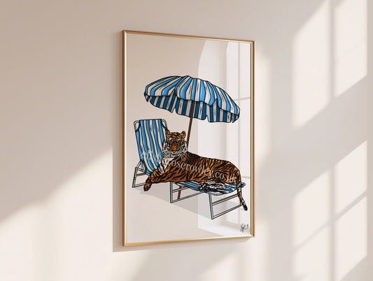 Sunshine and Stripes! Summer Animal Art Print