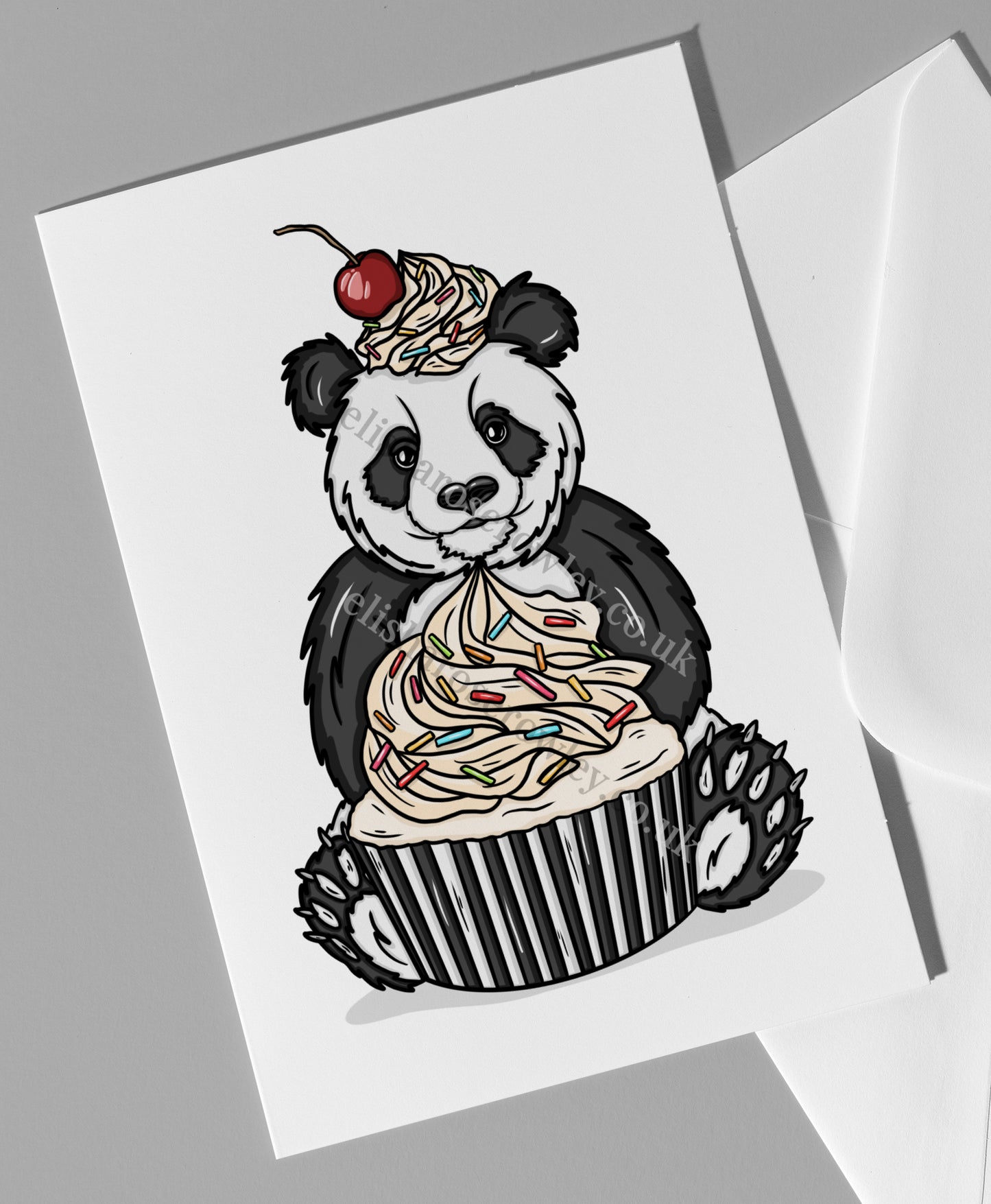 Panda Cupcake Birthday/Celebration Greeting Card