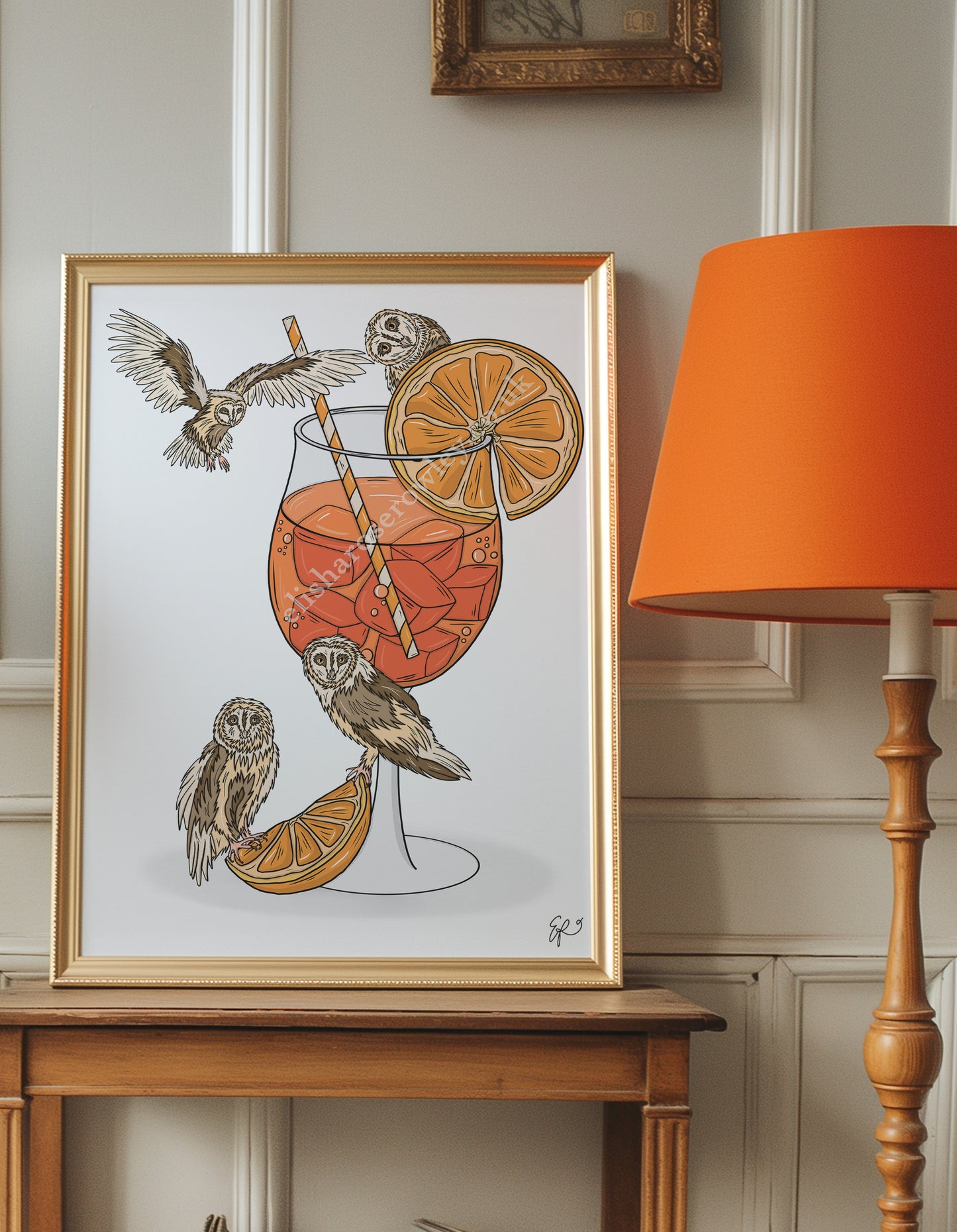 AperOWL Spritz - Hand-drawn and Illustrated Art Print