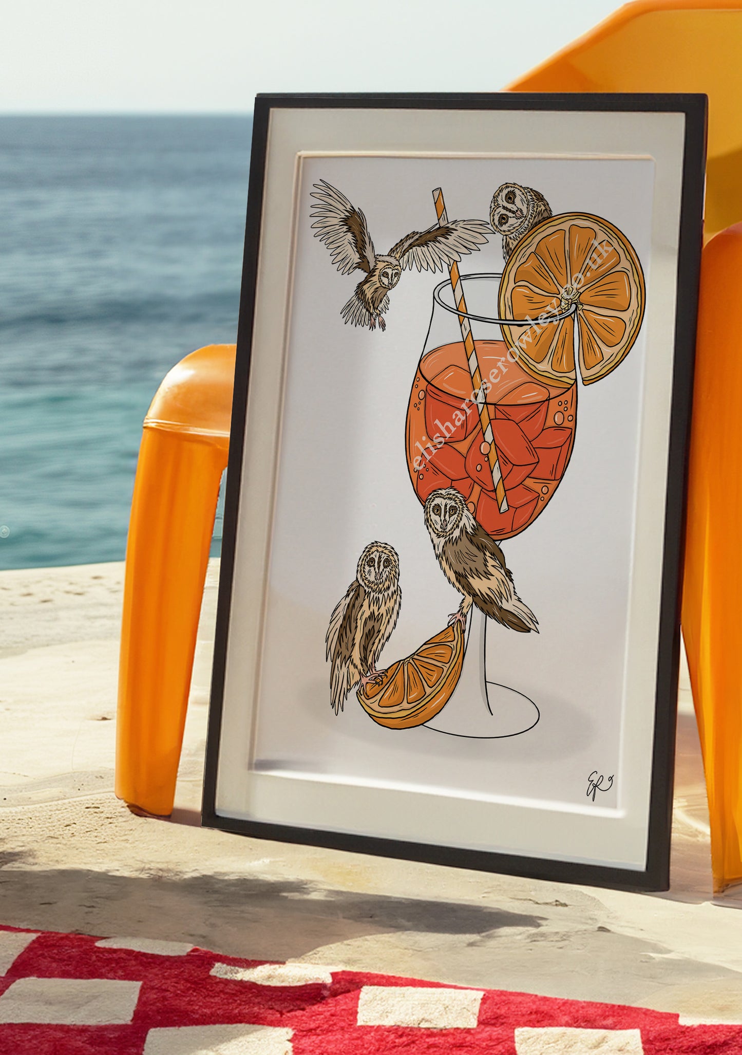 AperOWL Spritz - Hand-drawn and Illustrated Art Print