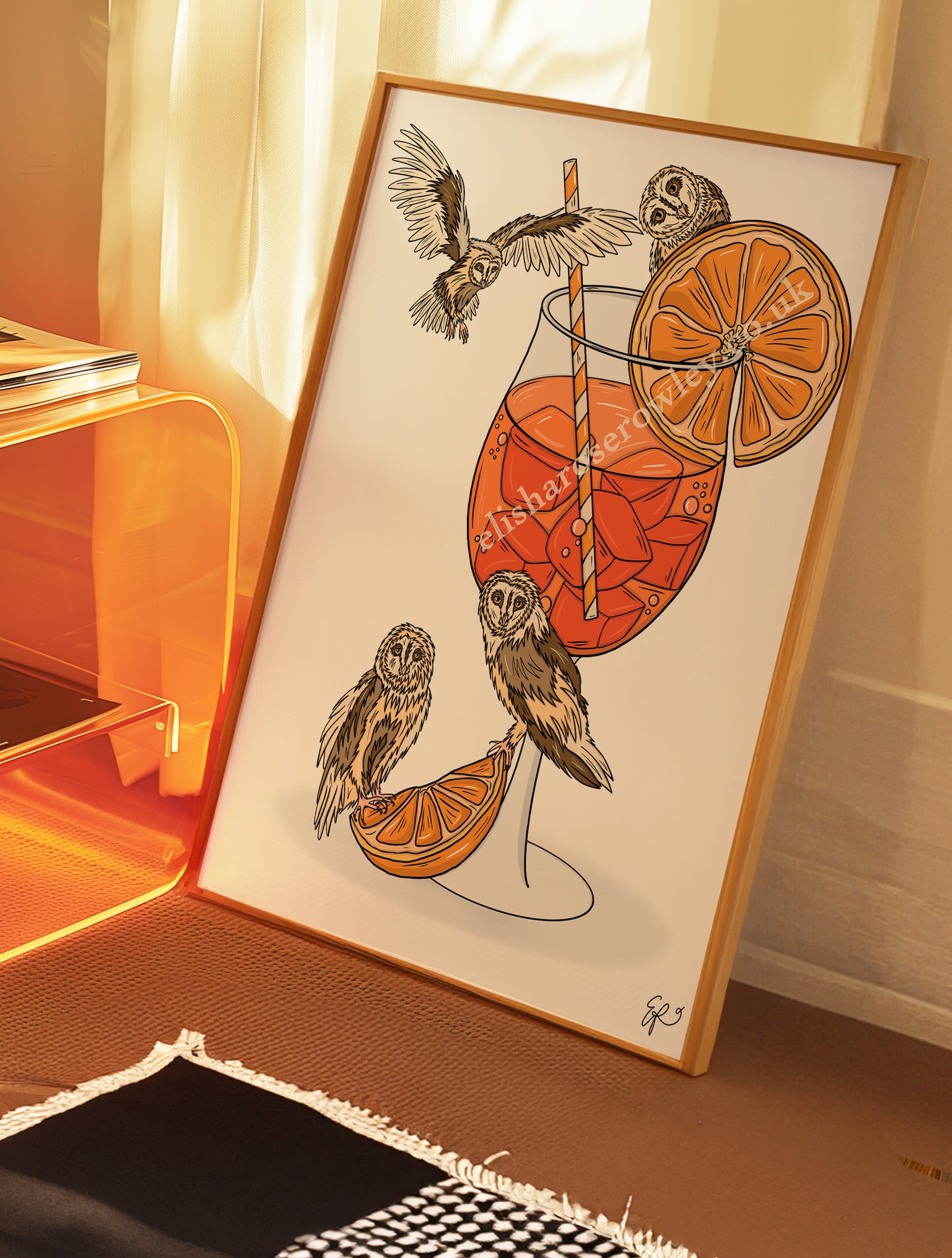 AperOWL Spritz - Hand-drawn and Illustrated Art Print