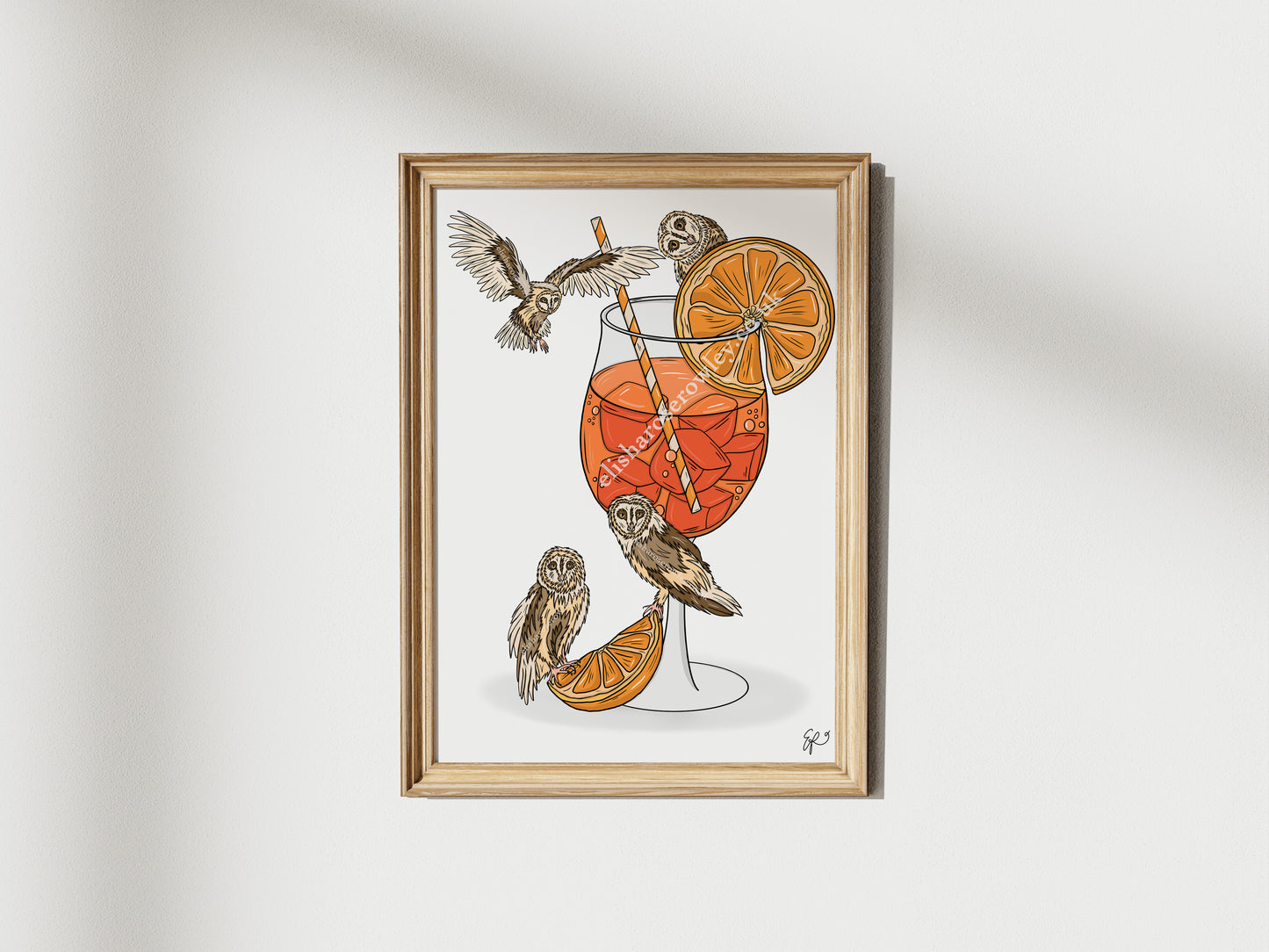AperOWL Spritz - Hand-drawn and Illustrated Art Print