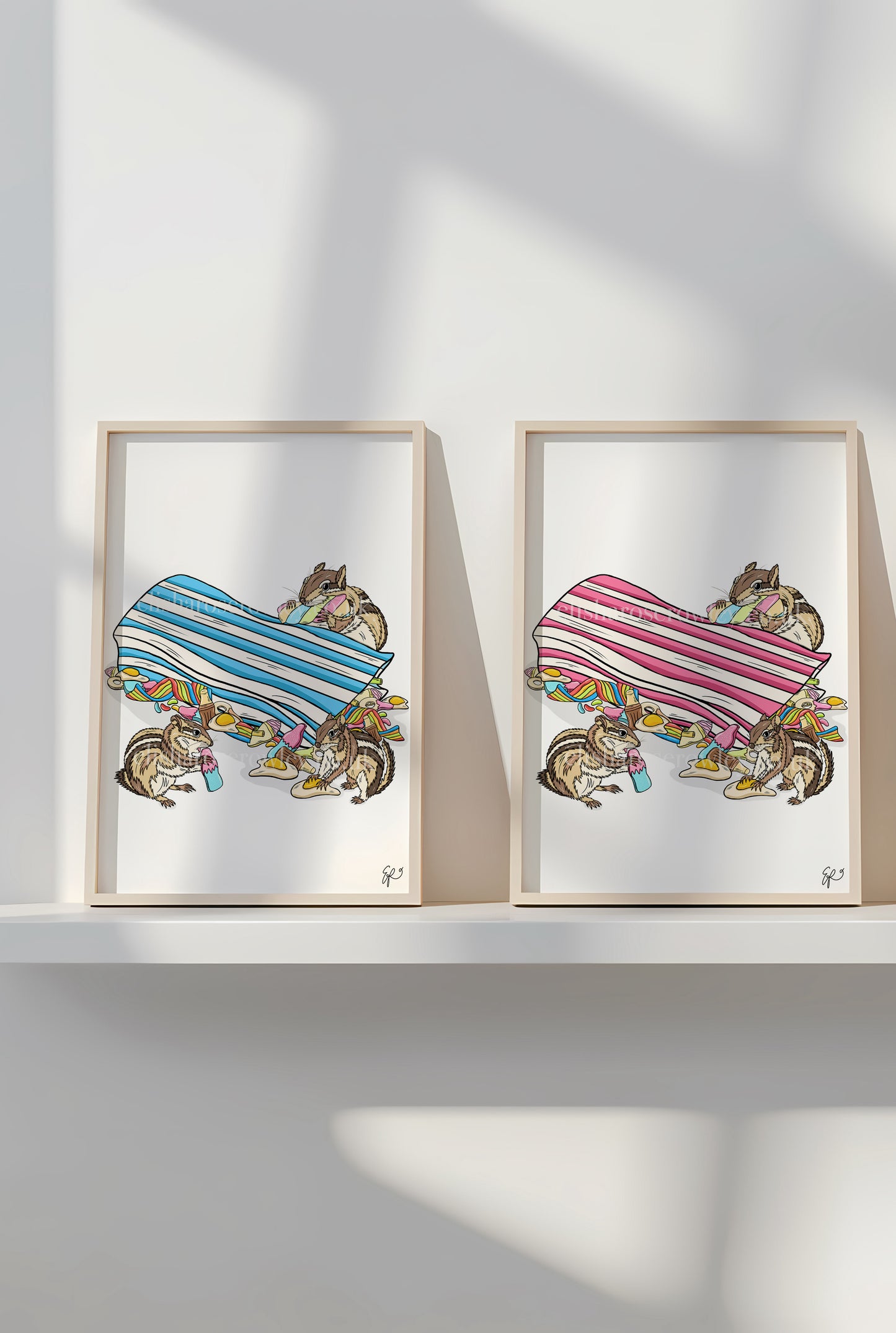 Chip 'N' Mix - Hand-Drawn and Illustrated Art Print, Available in 2 Colours