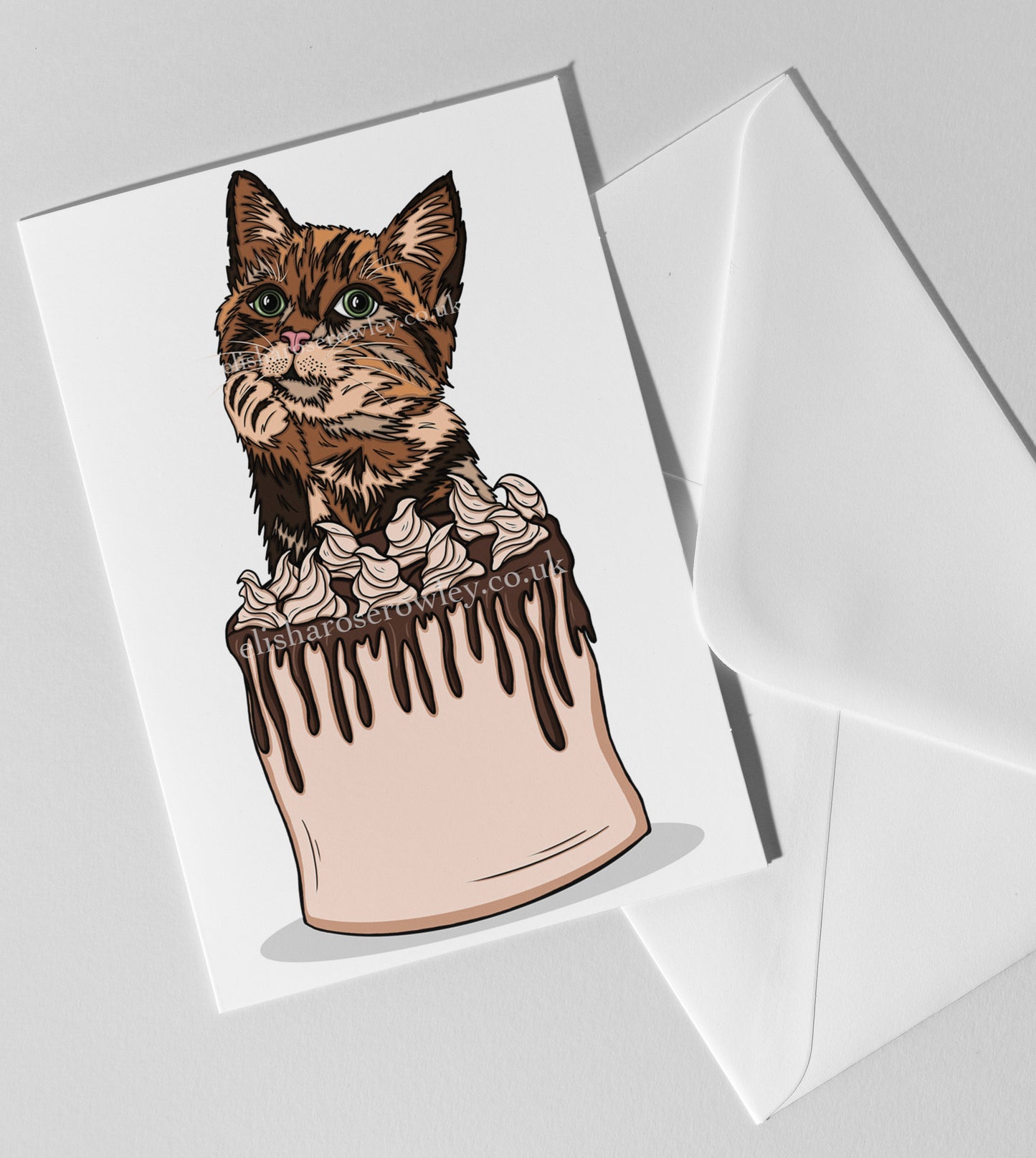 Cat Cake, Birthday/Every-Day Greeting Card A5