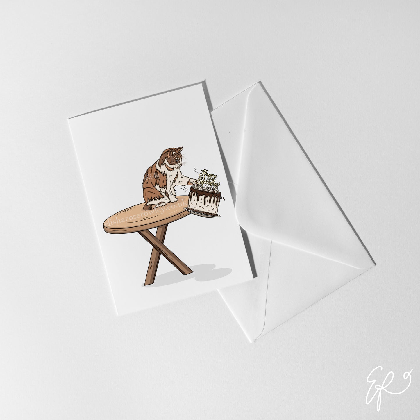 Cake Chaos, Birthday/Every-Day Greeting Card, Cat with a Birthday Cake A5