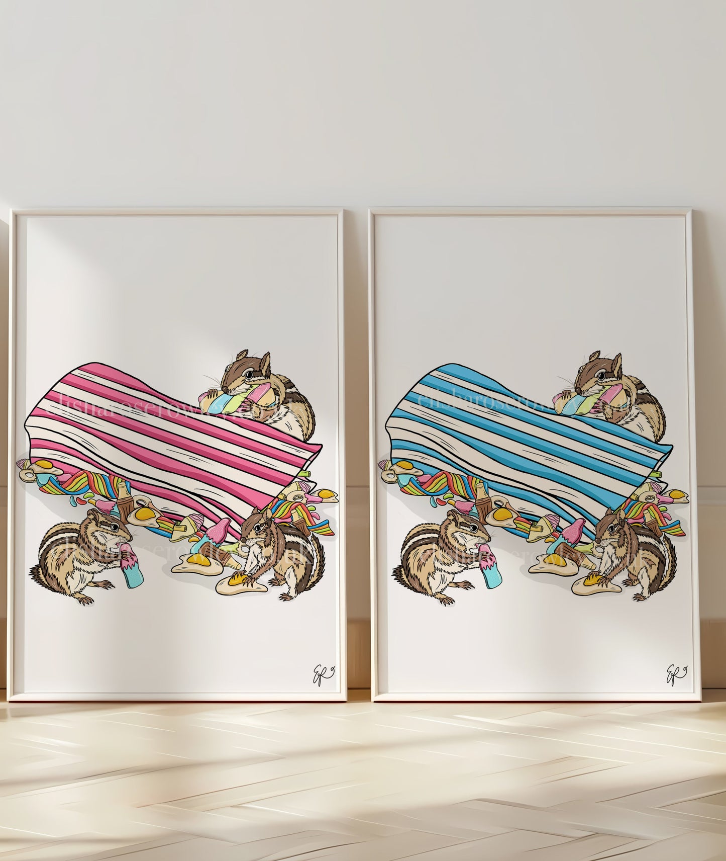 Chip 'N' Mix - Hand-Drawn and Illustrated Art Print, Available in 2 Colours
