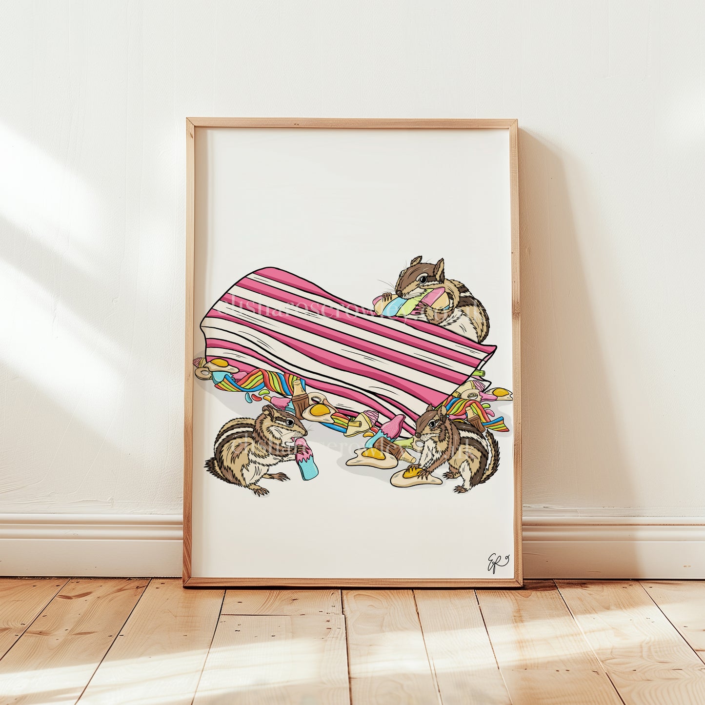 Chip 'N' Mix - Hand-Drawn and Illustrated Art Print, Available in 2 Colours