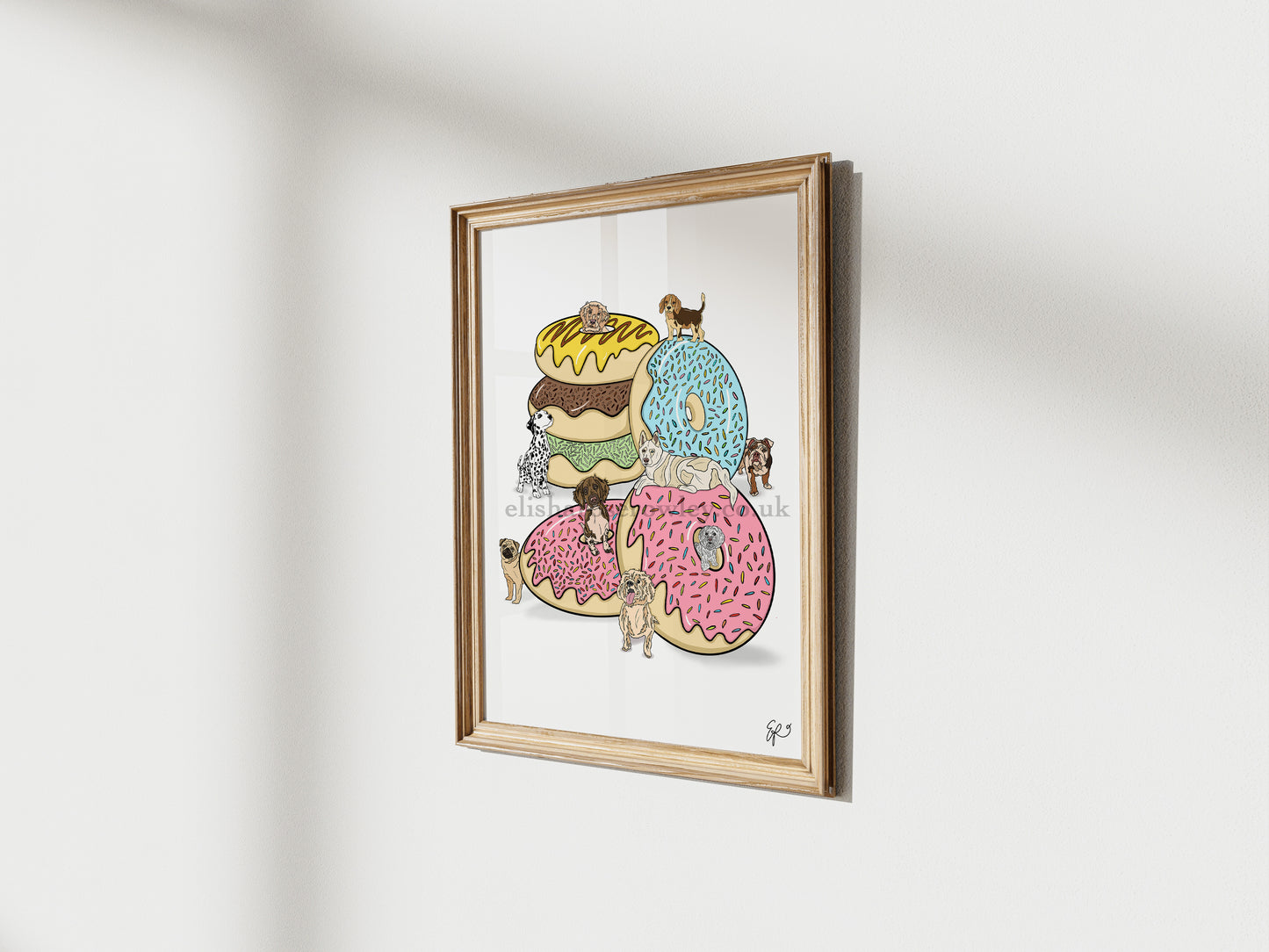 Donut Dogs - Hand-drawn and Illustrated Art Print