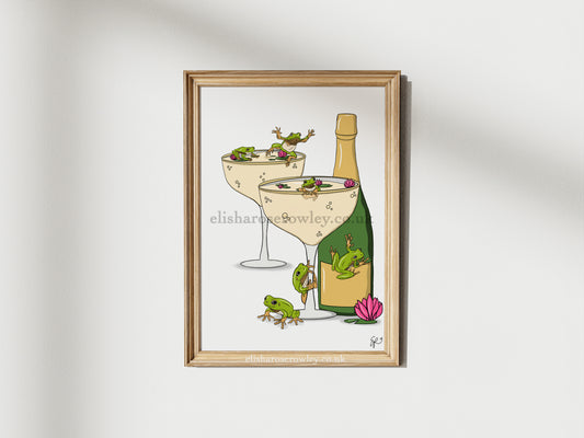Fizzy Frogs - Hand-drawn and Illustrated Art Print