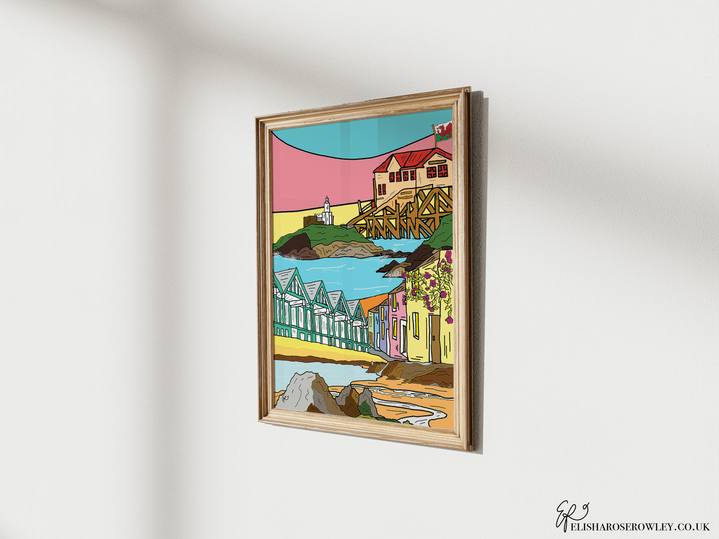 The Gower Coast, The Mumbles, Wales Hand-Drawn and Illustrated Art Print
