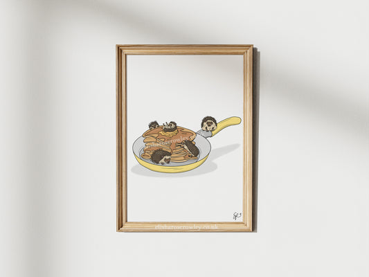 Prickles and Pancakes - Hand-drawn and Illustrated Art Print