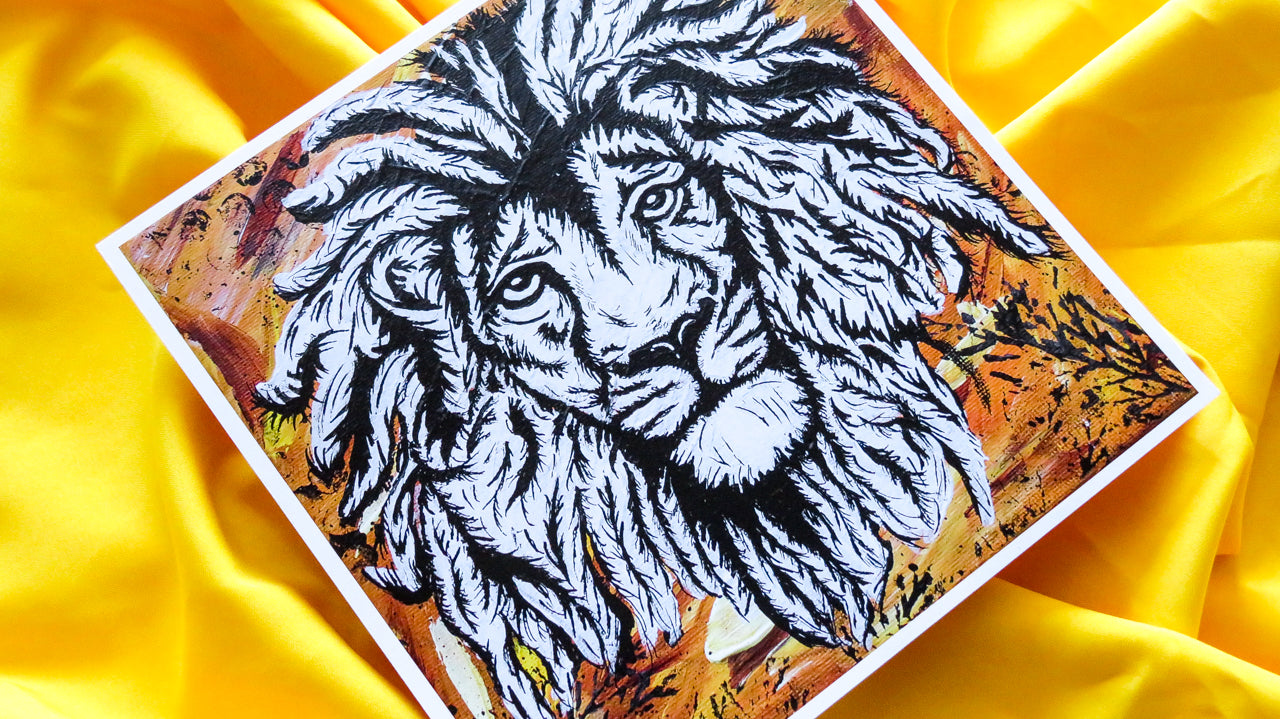 Lion Original Art Print, Wildlife Collection 10x10