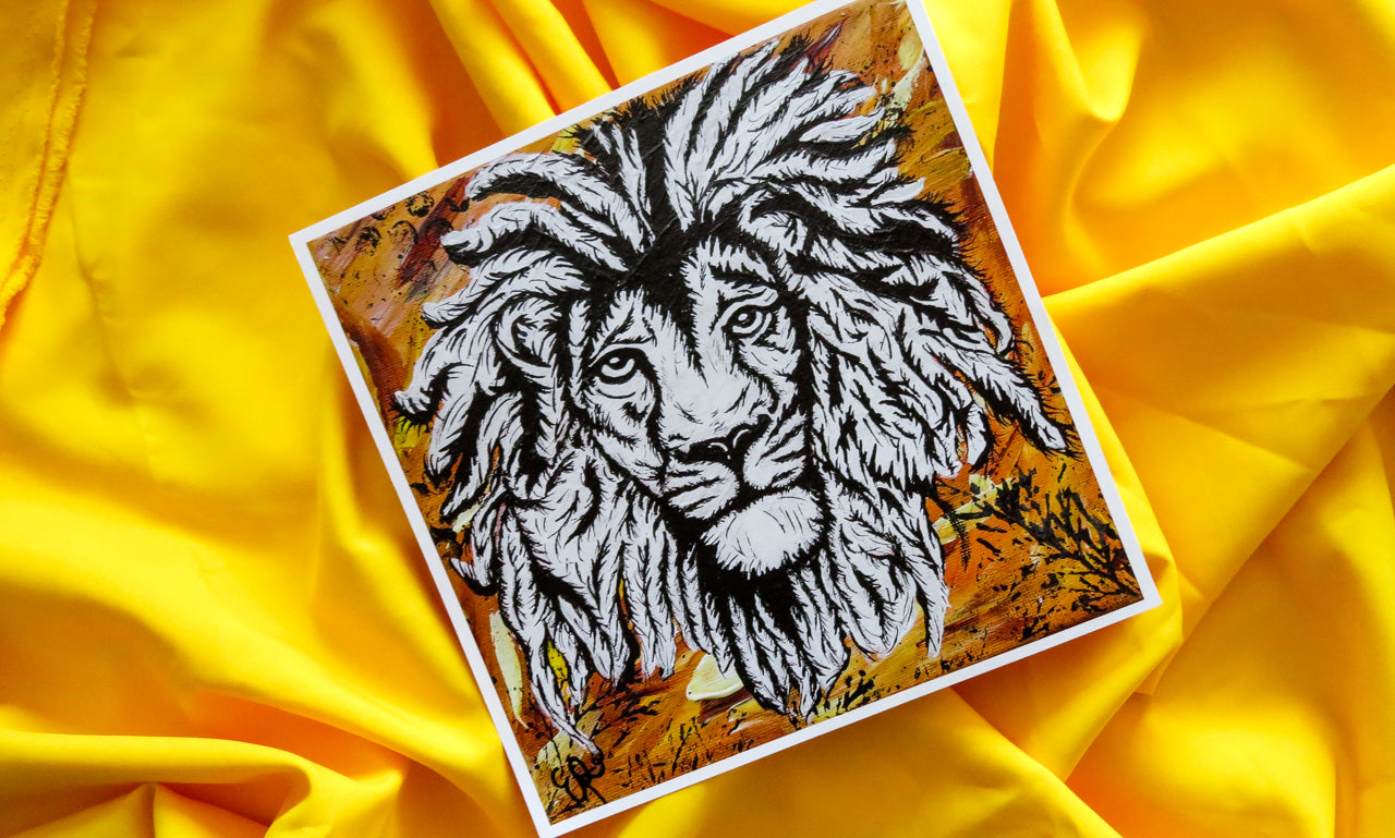 Lion Original Art Print, Wildlife Collection 10x10