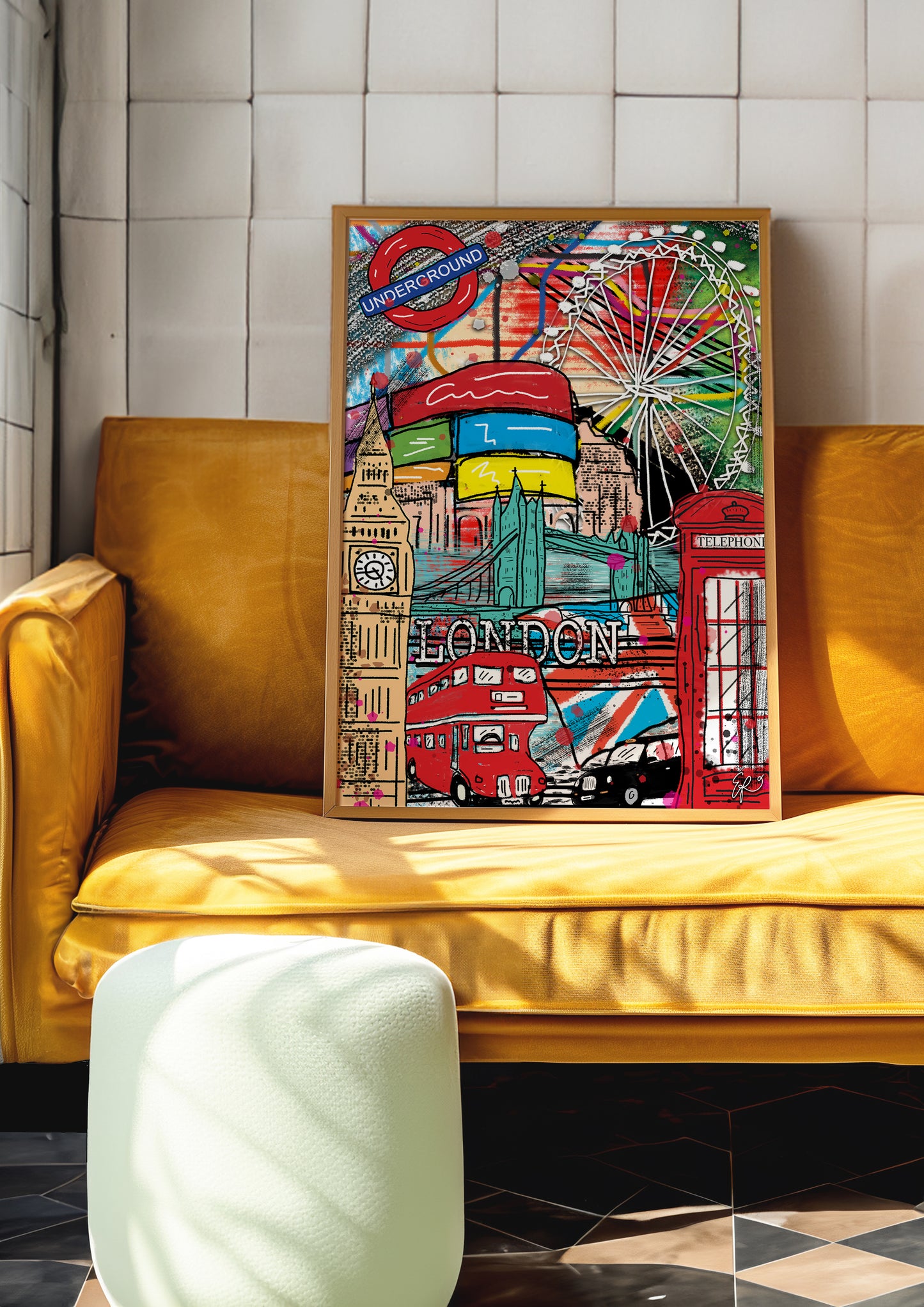 London Hand-drawn and Illustrated Art Print