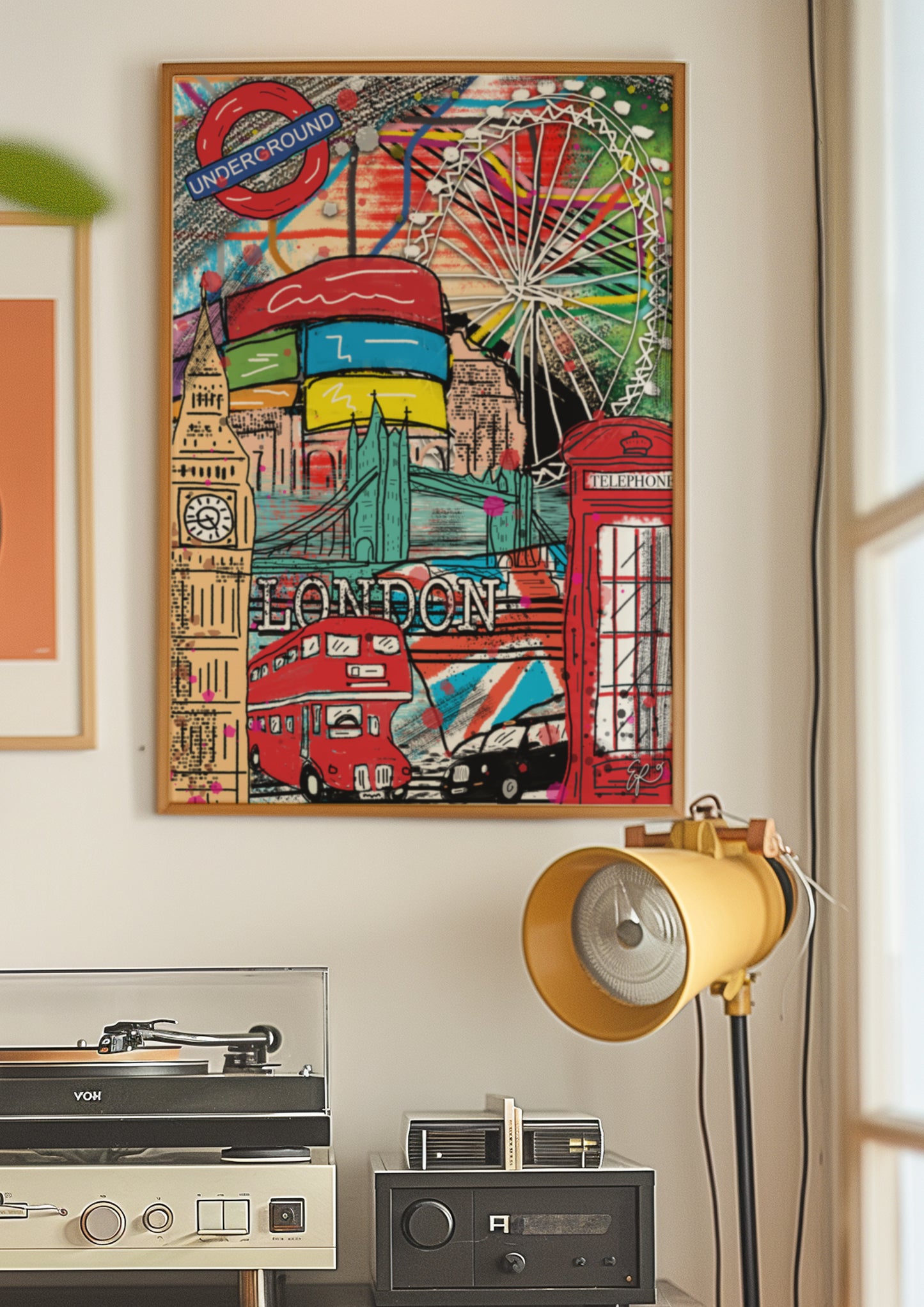 London Hand-drawn and Illustrated Art Print