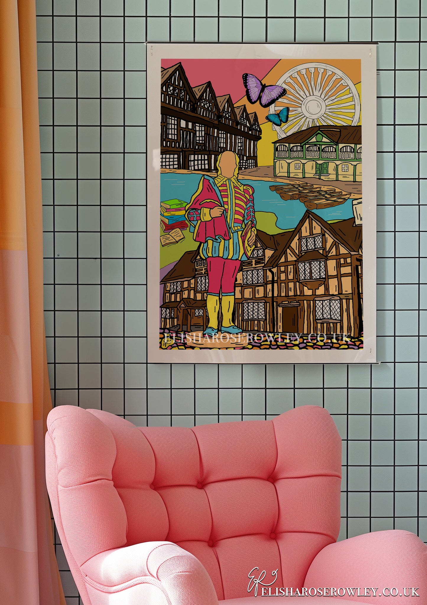 Stratford Upon Avon Hand-Drawn and Illustrated Art Print