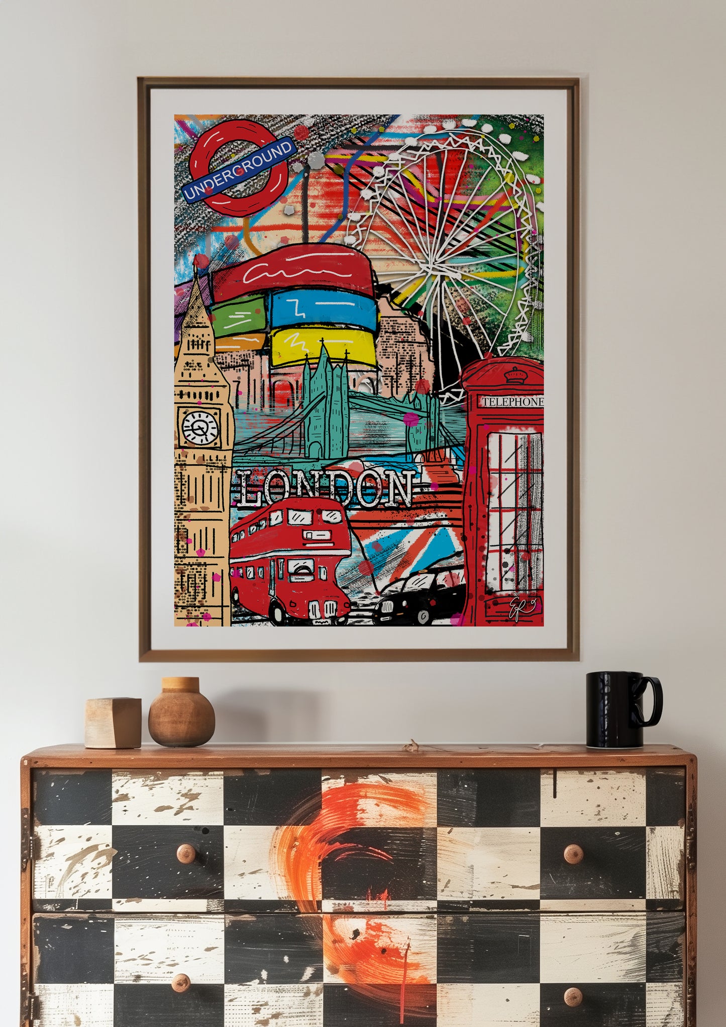 London Hand-drawn and Illustrated Art Print