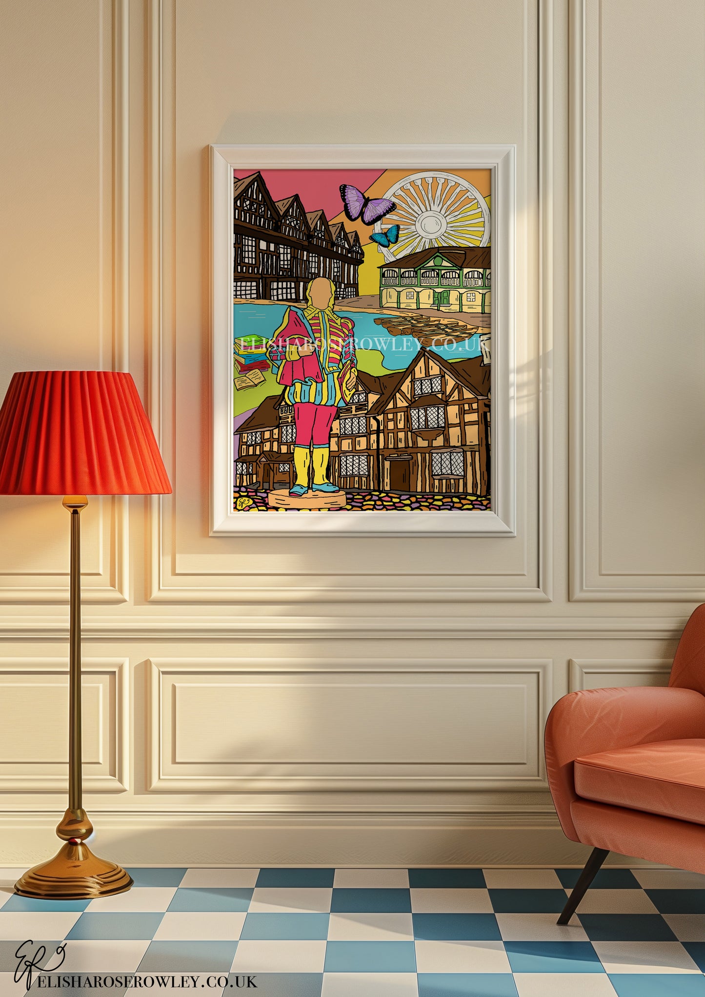 Stratford Upon Avon Hand-Drawn and Illustrated Art Print