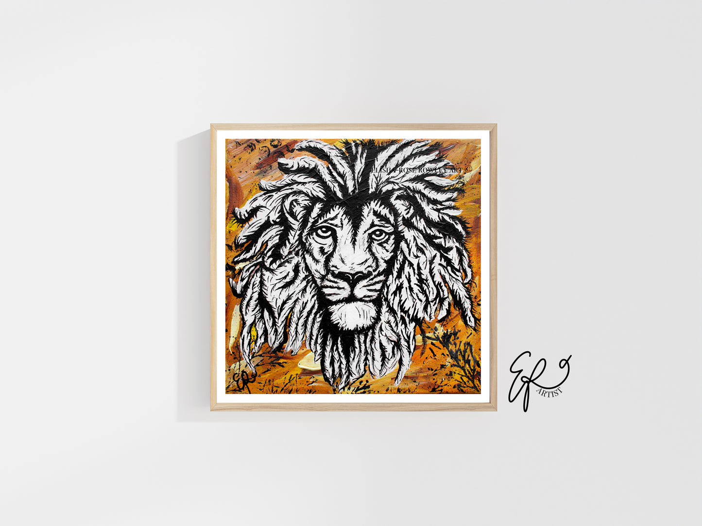 Lion Original Art Print, Wildlife Collection 10x10