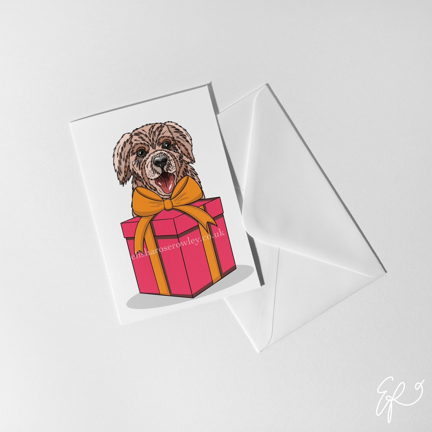 A Dog's Gift, Birthday/Christmas/Every-Day Greeting Card A5, 4 Colours