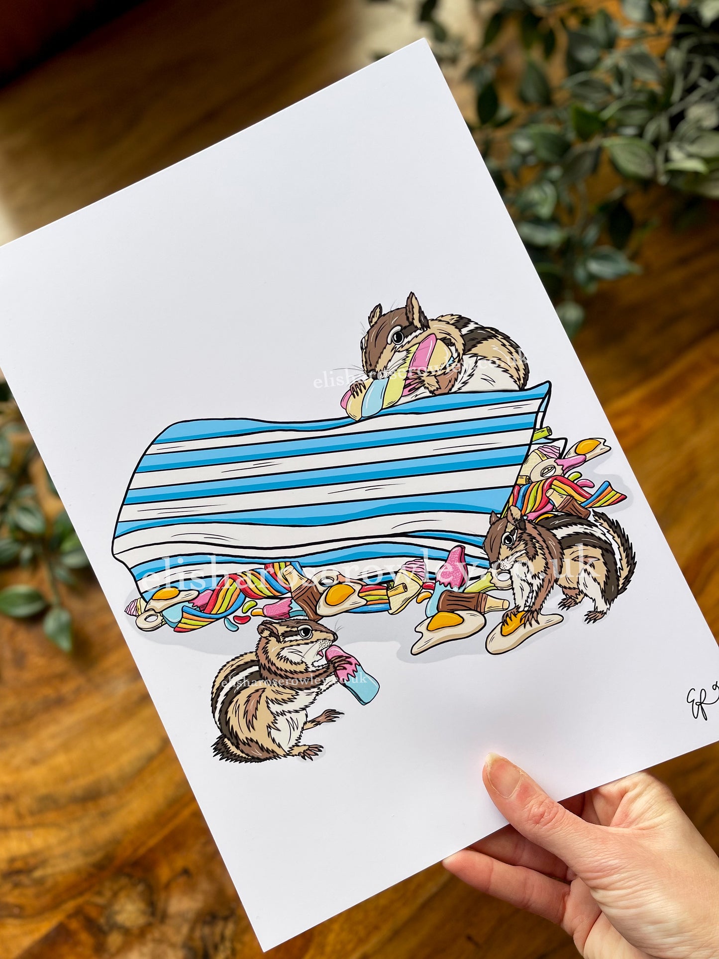 Chip 'N' Mix - Hand-Drawn and Illustrated Art Print, Available in 2 Colours