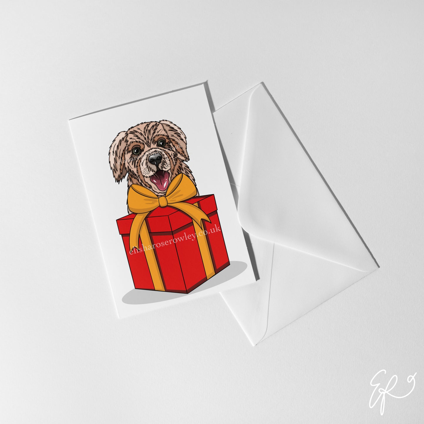 A Dog's Gift, Birthday/Christmas/Every-Day Greeting Card A5, 4 Colours