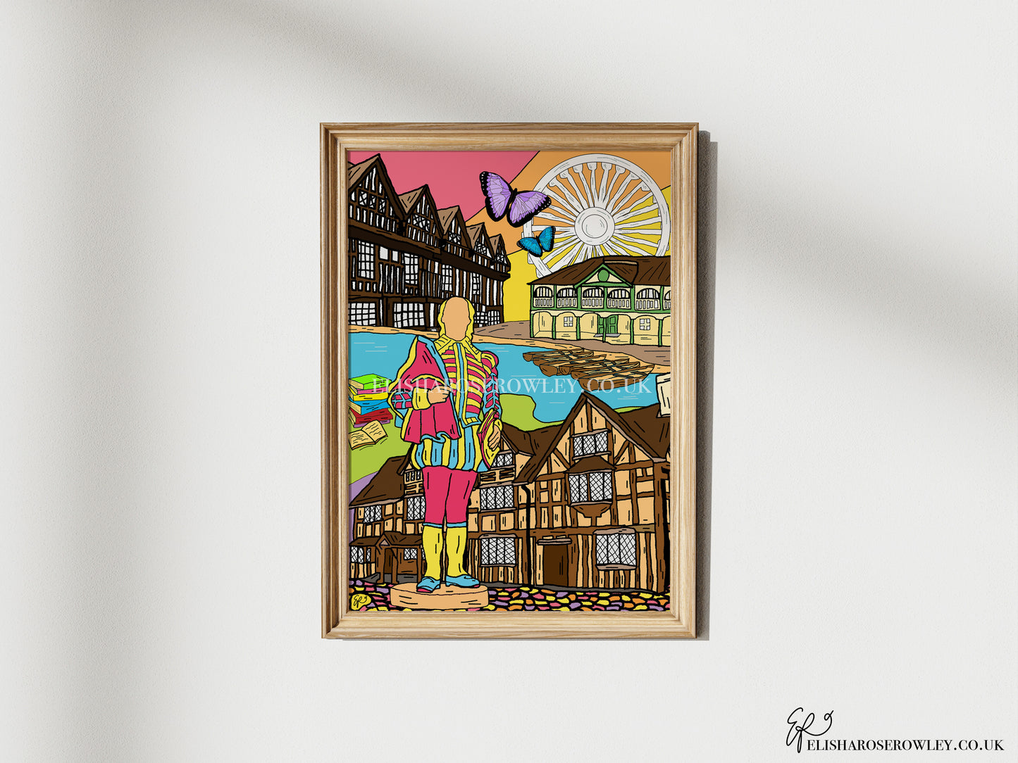 Stratford Upon Avon Hand-Drawn and Illustrated Art Print