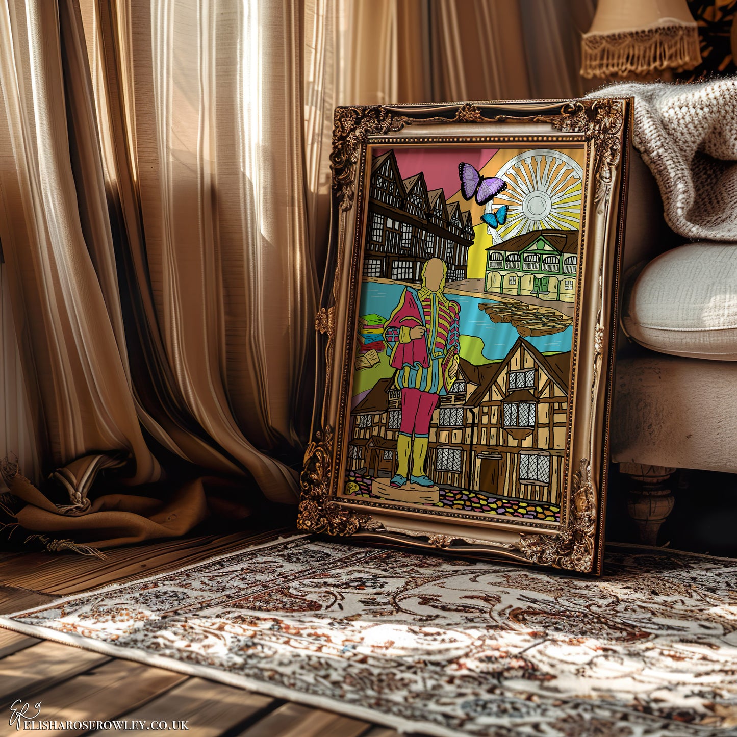 Stratford Upon Avon Hand-Drawn and Illustrated Art Print