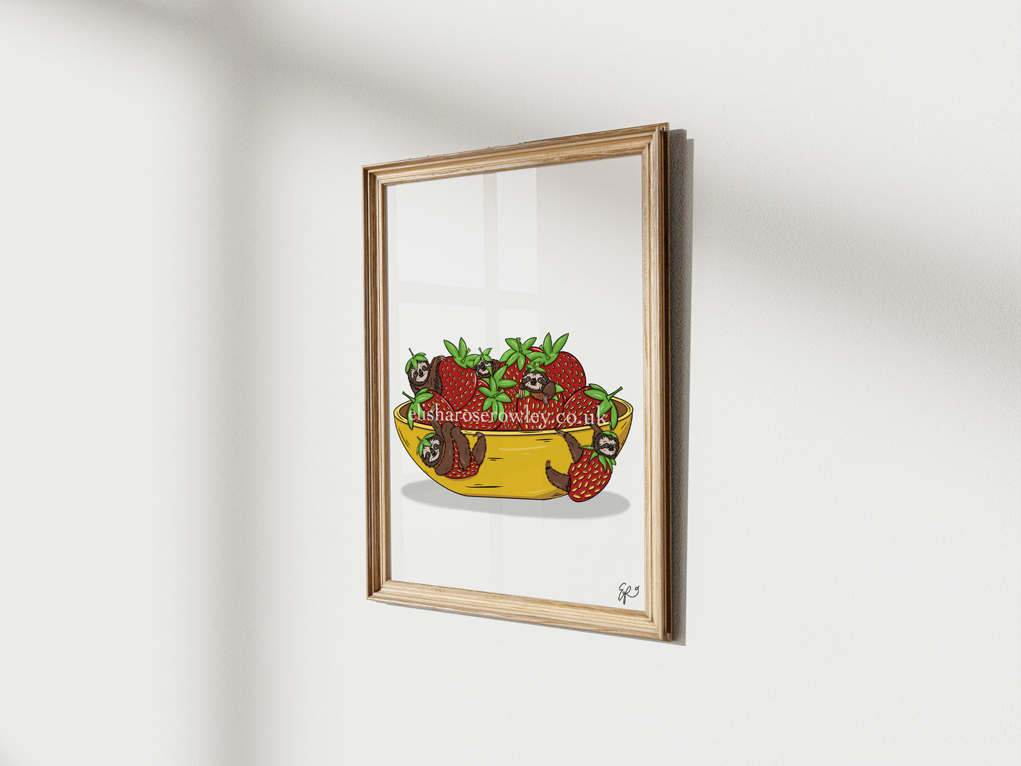 Strawberry Sloths - Hand-drawn and Illustrated Art Print