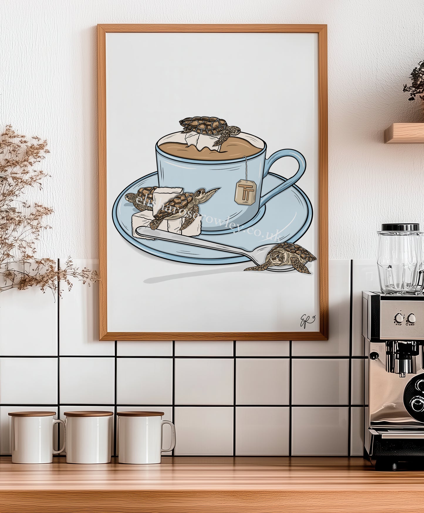 Turtle Tea - Hand-Drawn and Illustrated Art Print