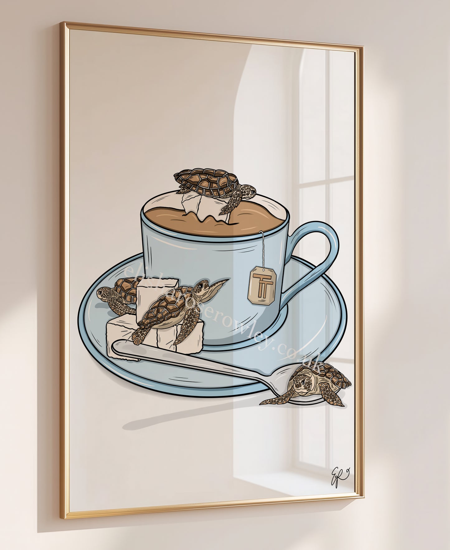 Turtle Tea - Hand-Drawn and Illustrated Art Print