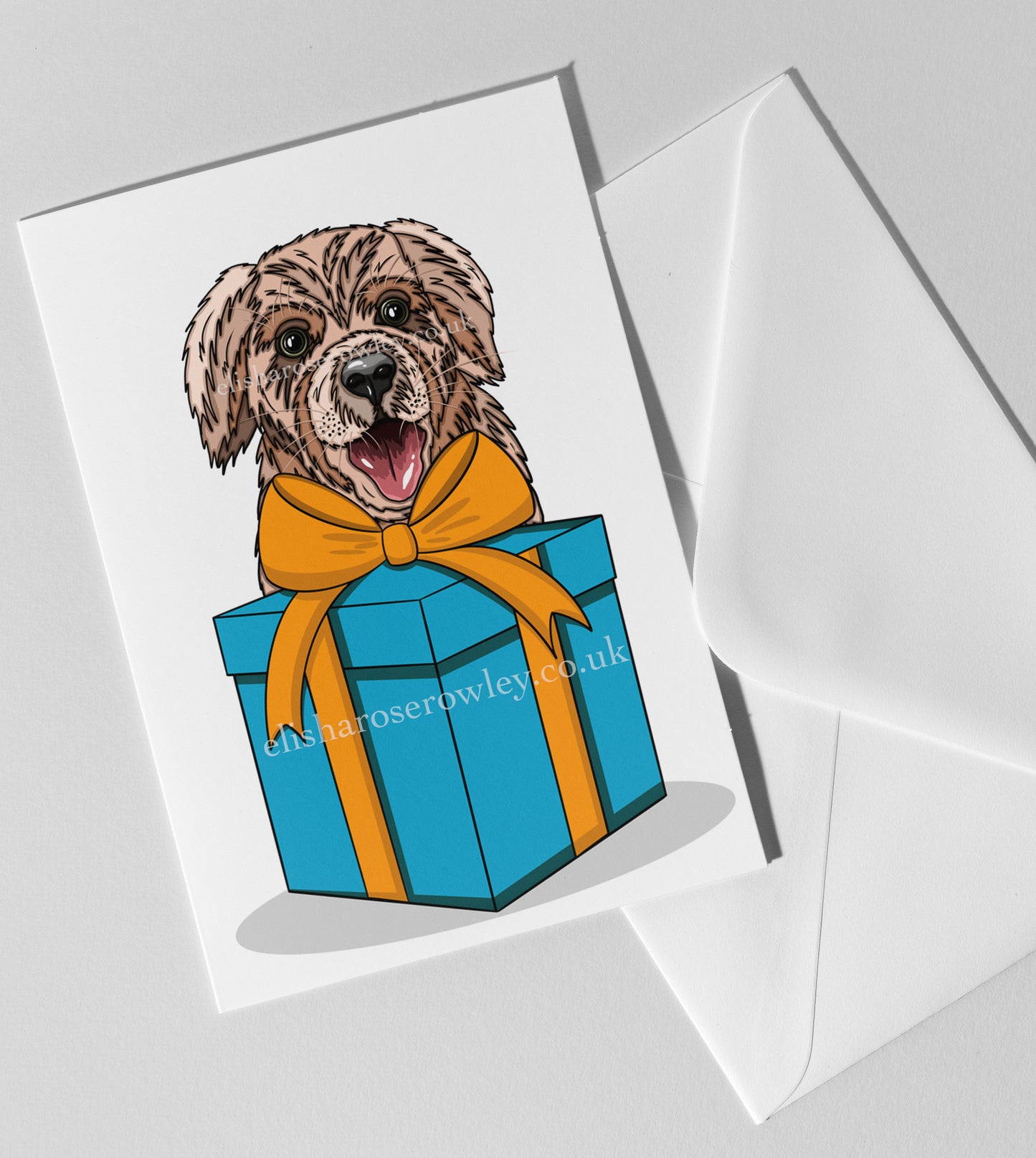 A Dog's Gift, Birthday/Christmas/Every-Day Greeting Card A5, 4 Colours